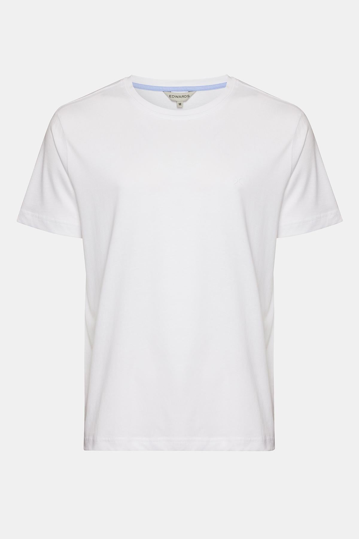Erkek Beyaz Organik Pamuklu Bisiklet Yaka T-Shirt