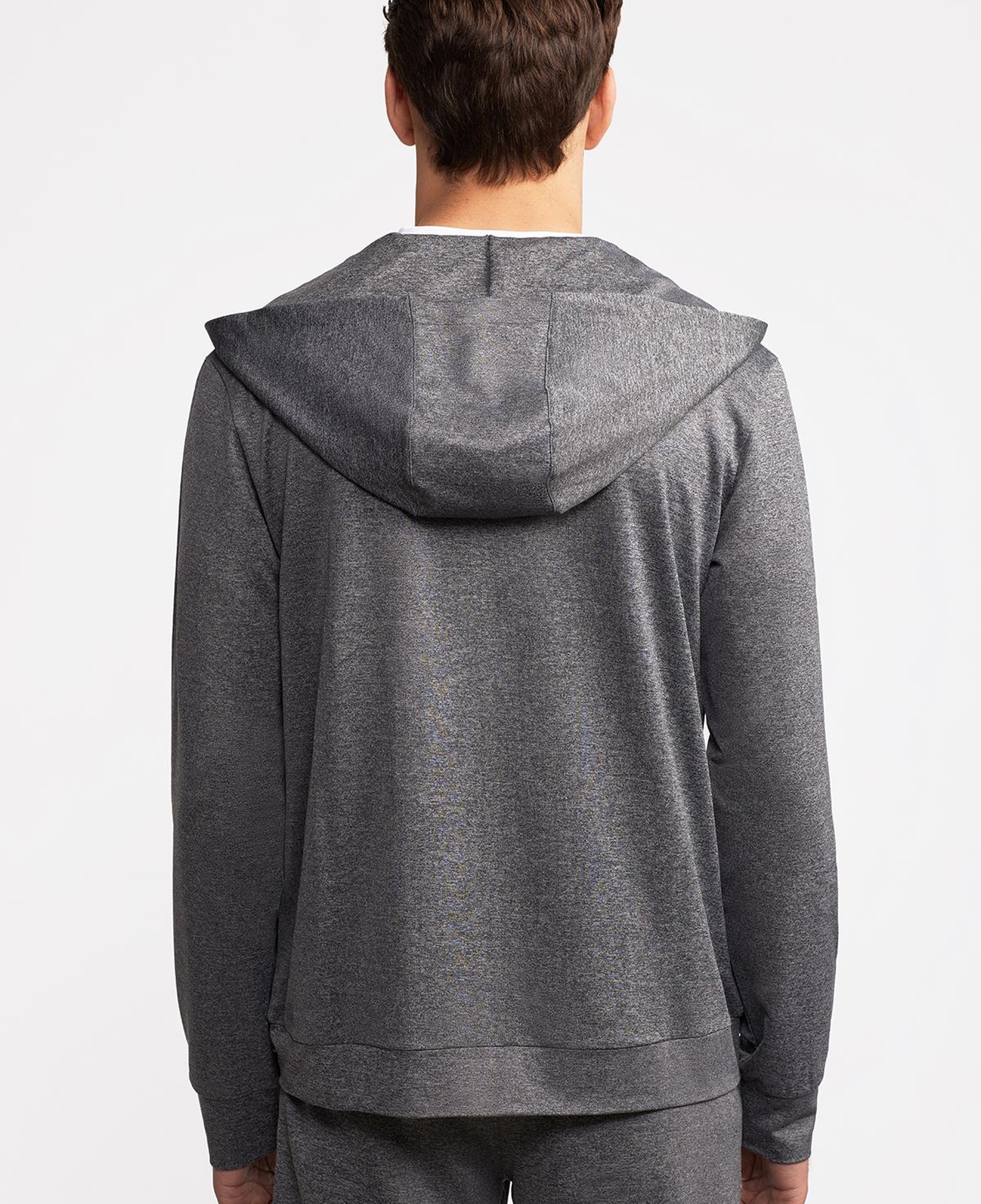 Erkek Antrasit Activewear Kapüşonlu Tam Fermuarlı Sweatshirt