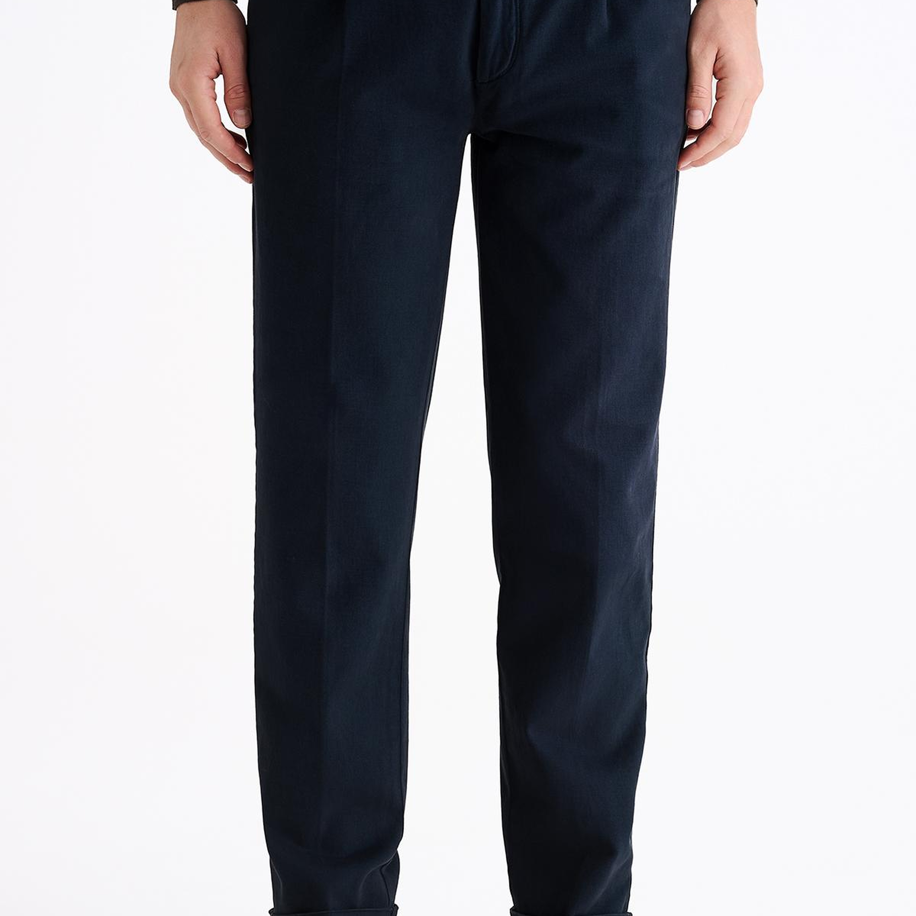 Erkek Mavi Kaşmir Gabardin Chino Pantolon
