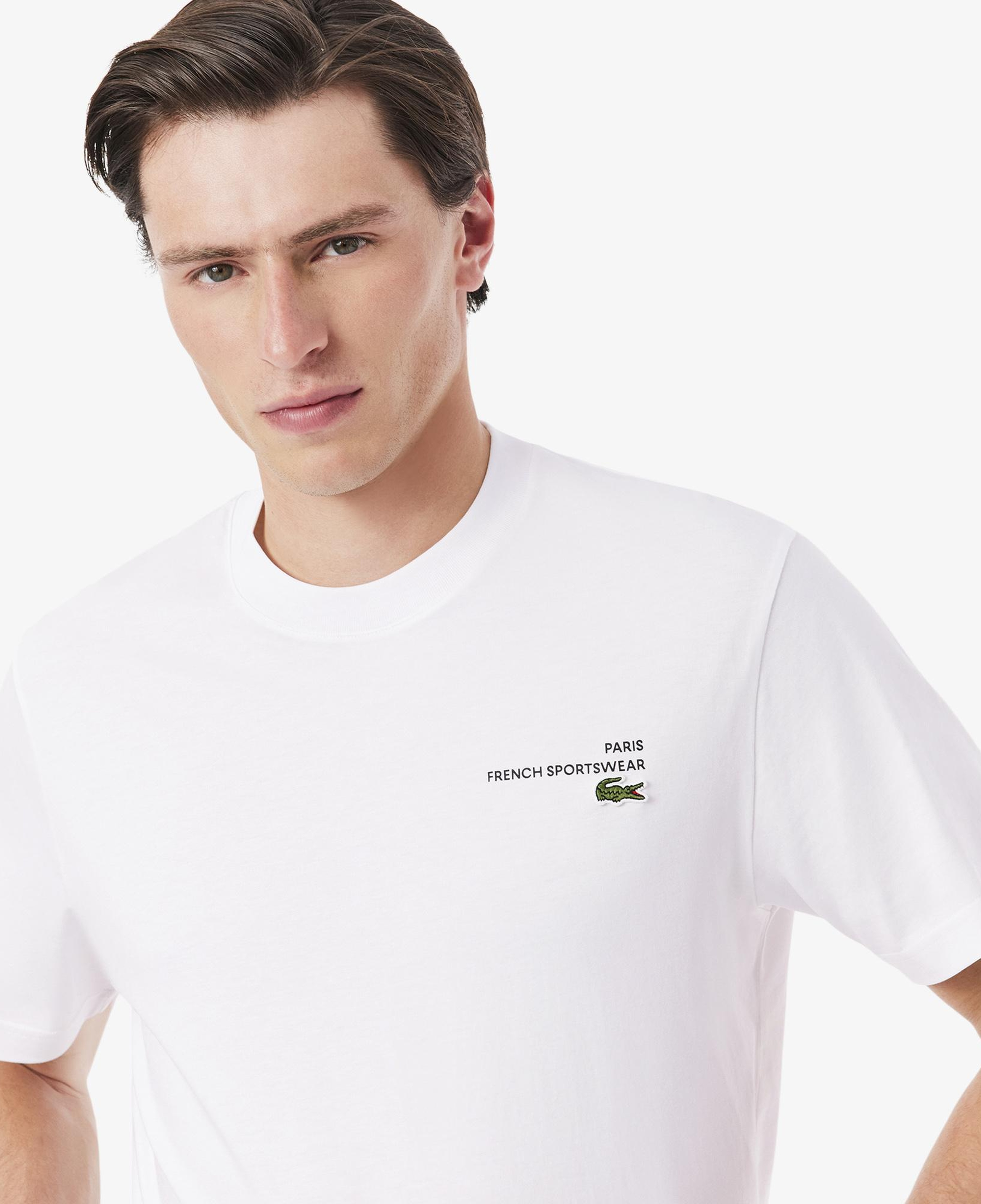 Lacoste Print Motif Erkek Beyaz T-Shirt