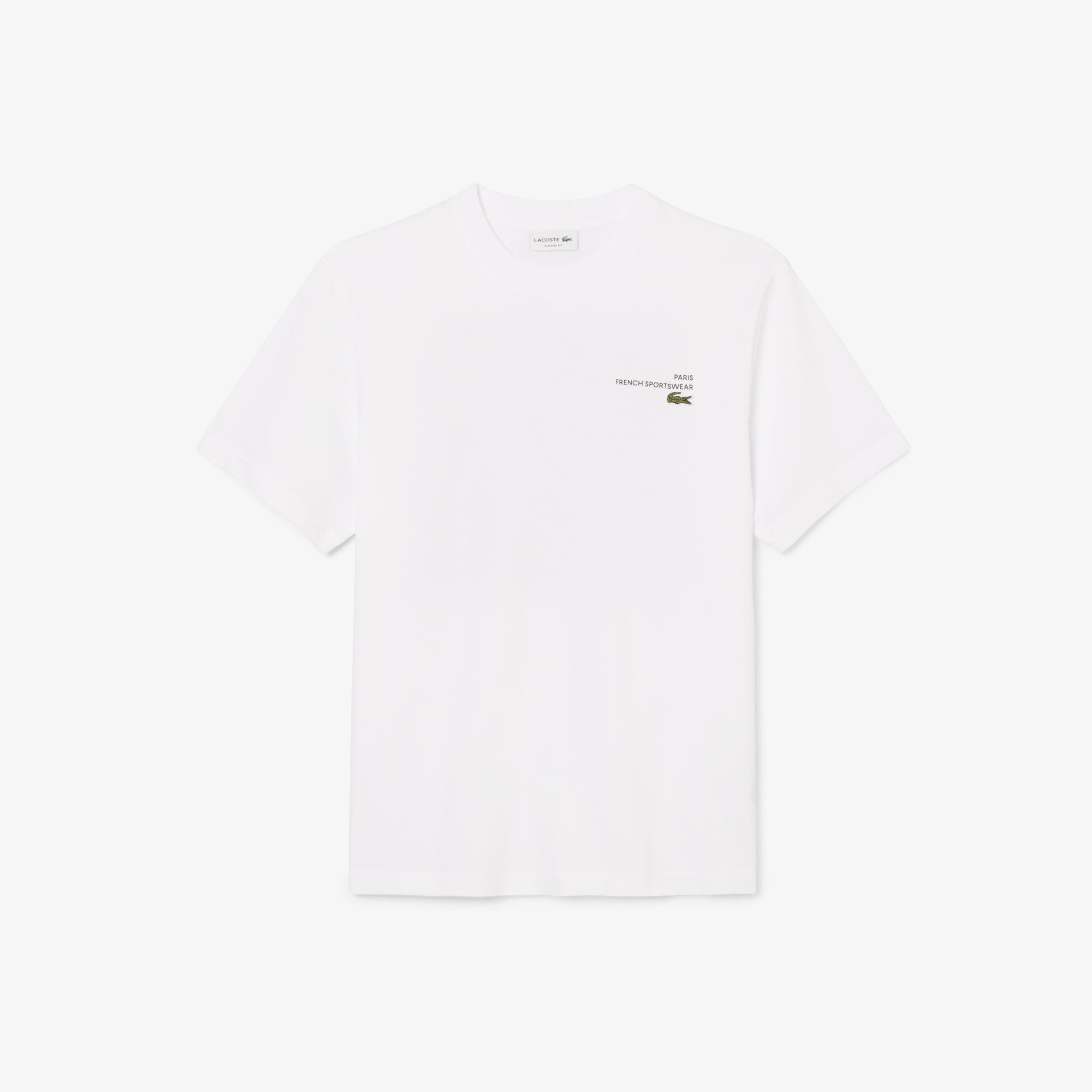 Lacoste Print Motif Erkek Beyaz T-Shirt