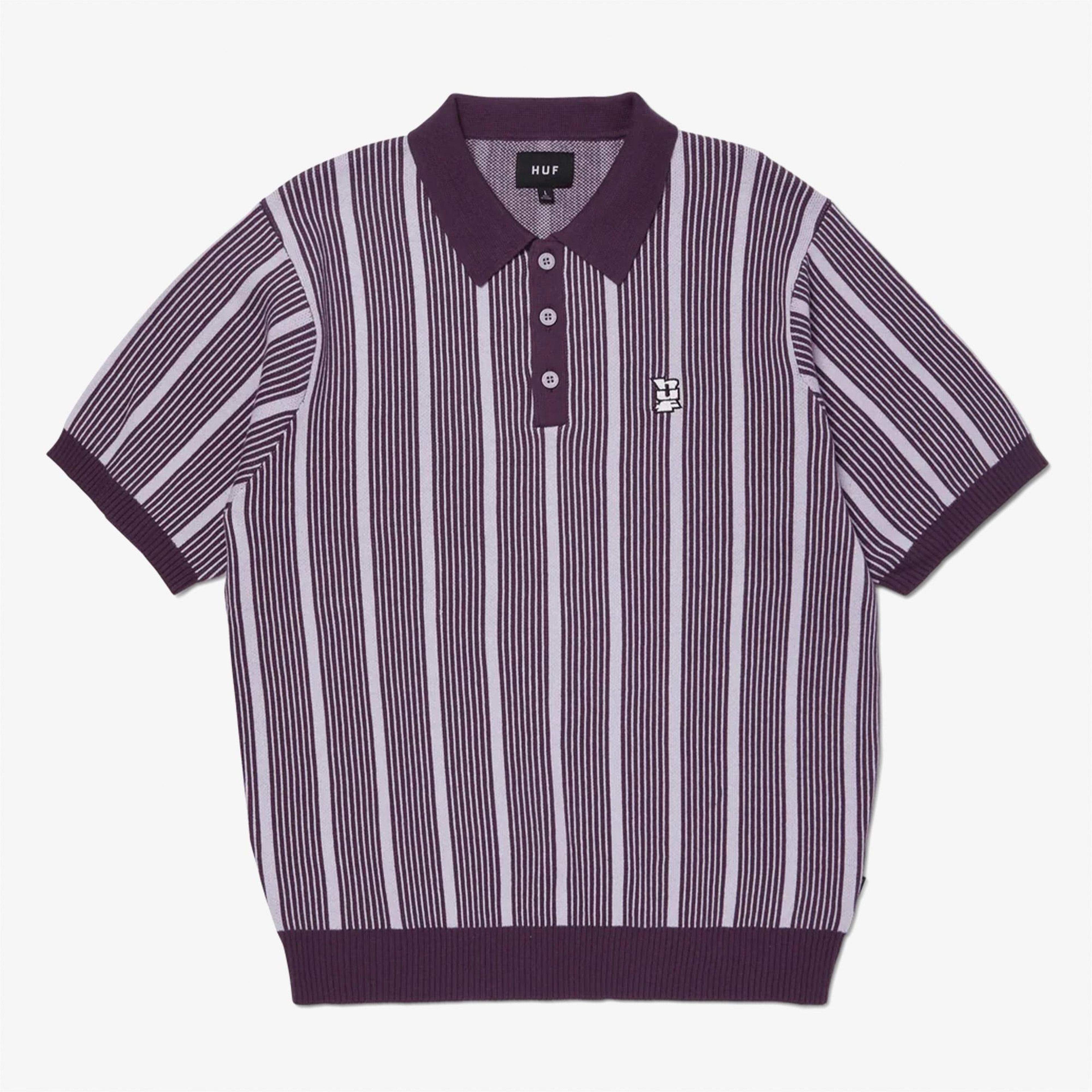Huf Trace Stripe Erkek Mor Gömlek