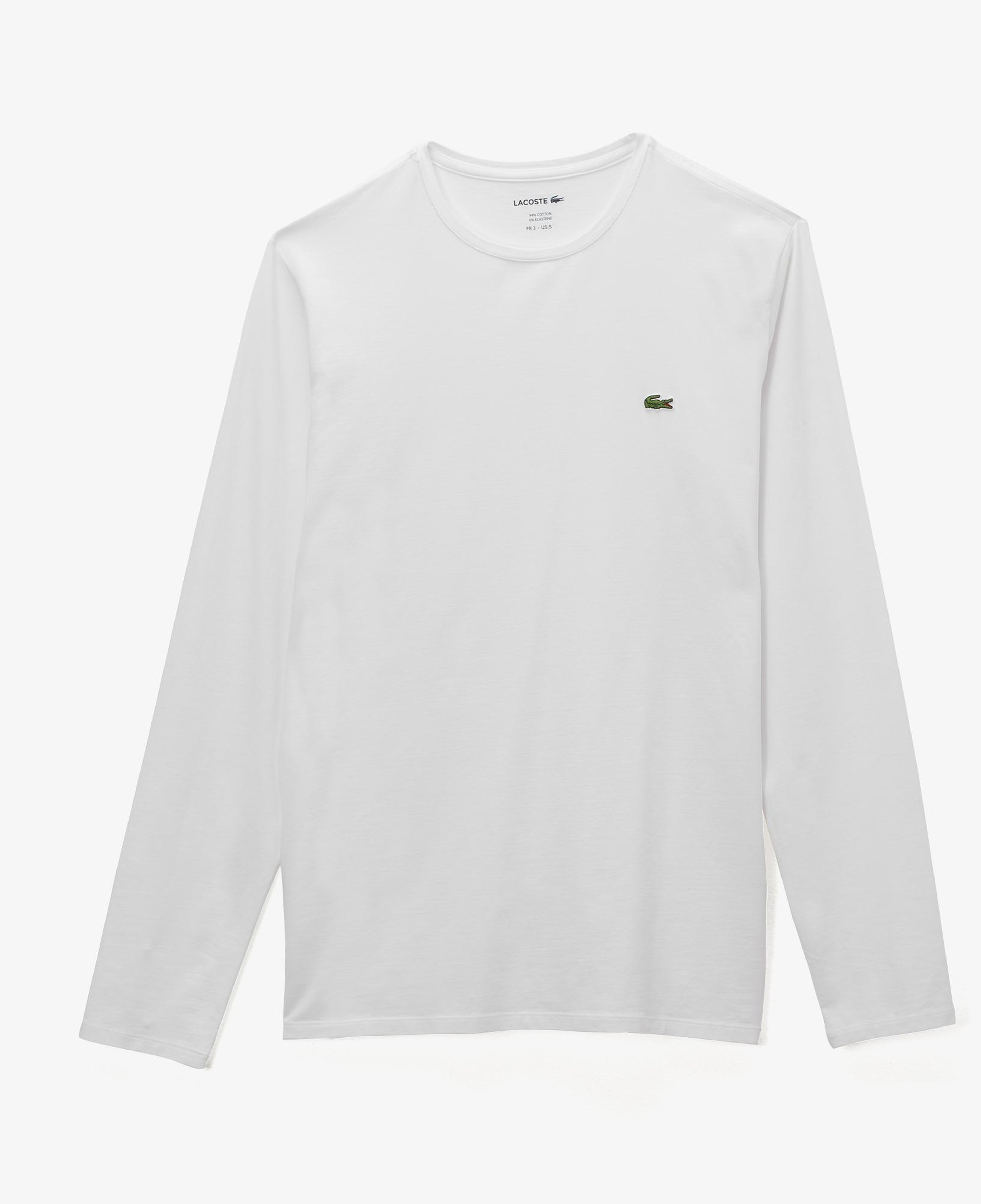 Erkek Regular Fit Uzun Kollu Bisiklet Yaka Beyaz T-Shirt