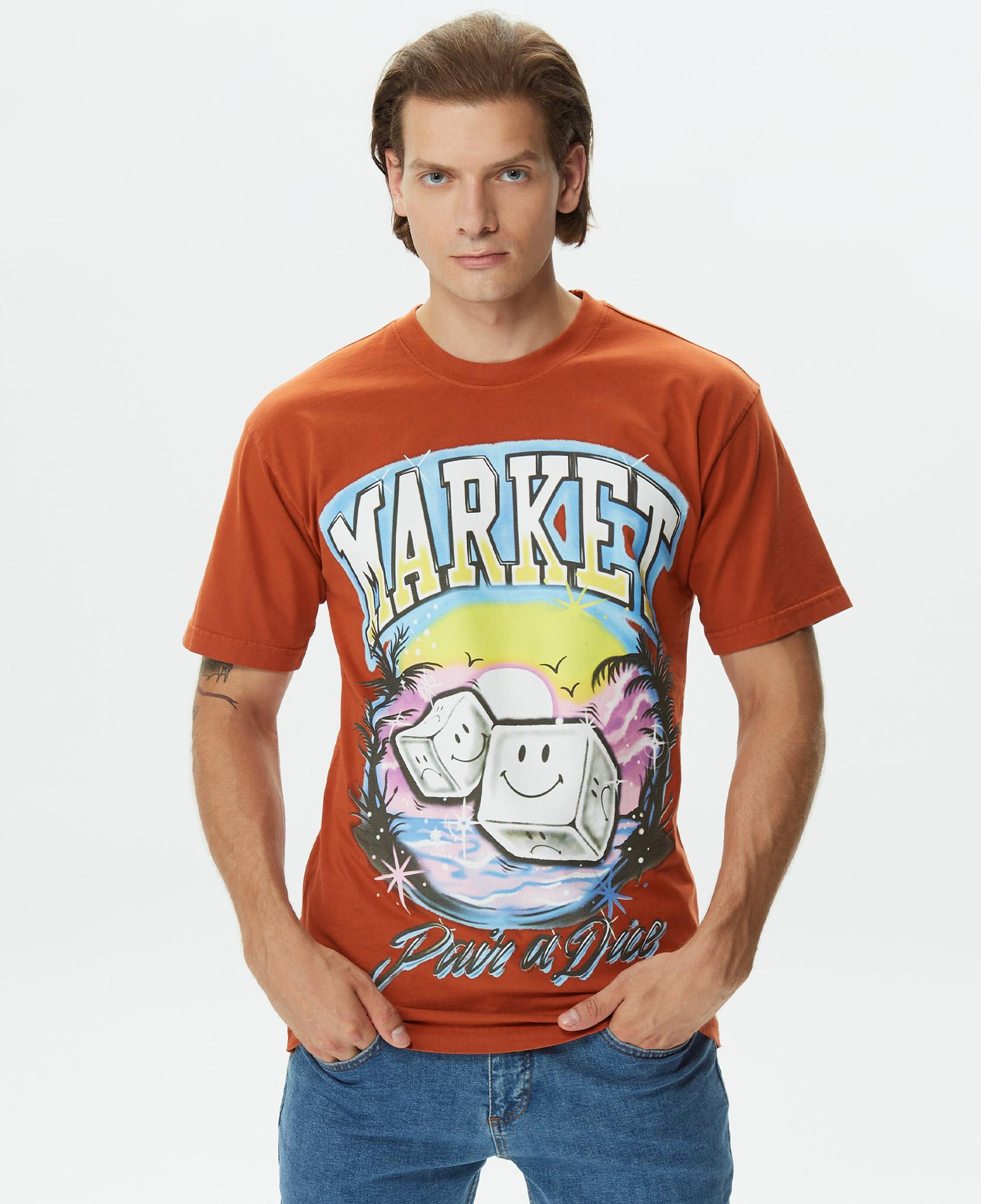 Market Smiley Pair of Dice Erkek Turuncu T-Shirt