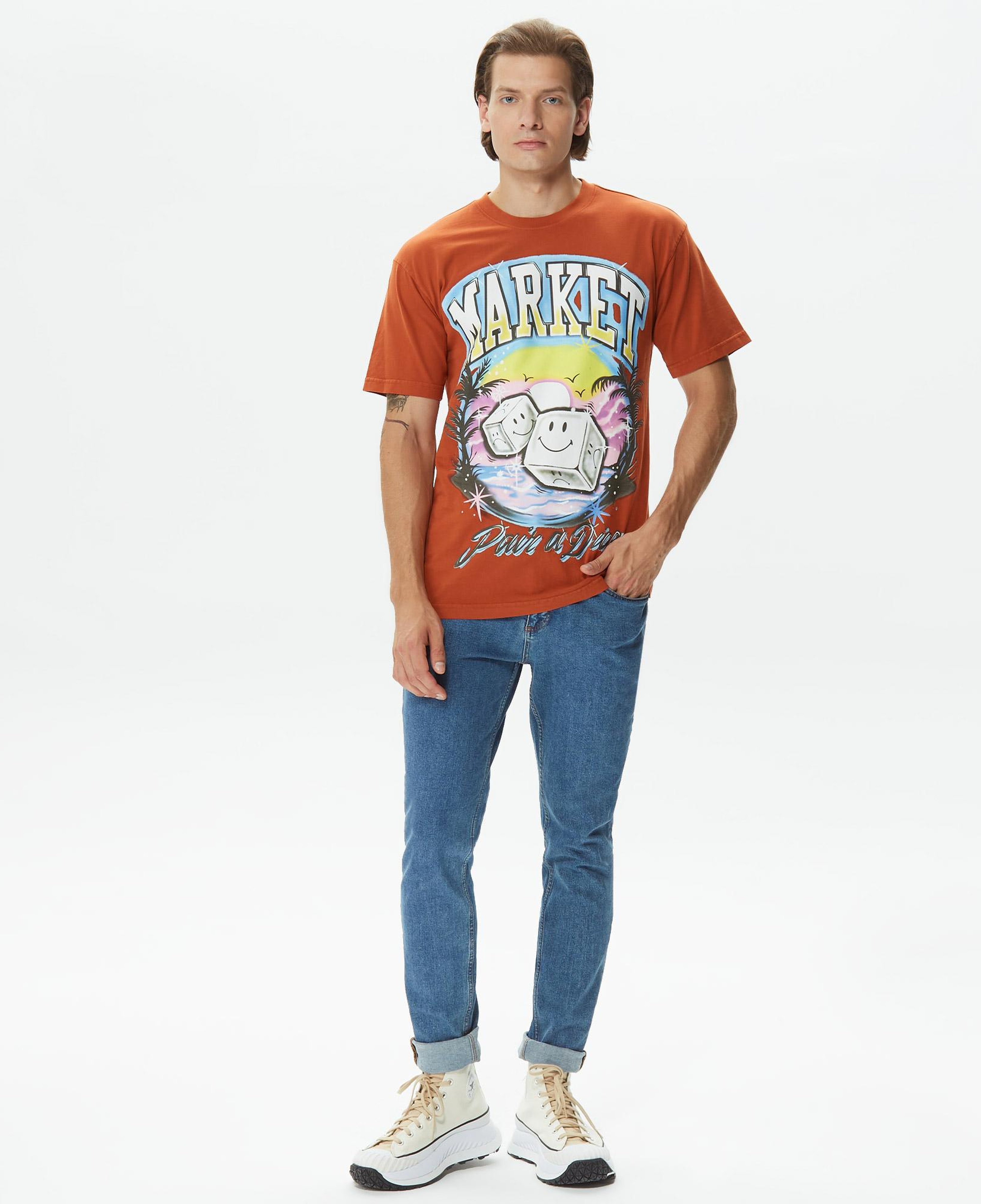 Market Smiley Pair of Dice Erkek Turuncu T-Shirt