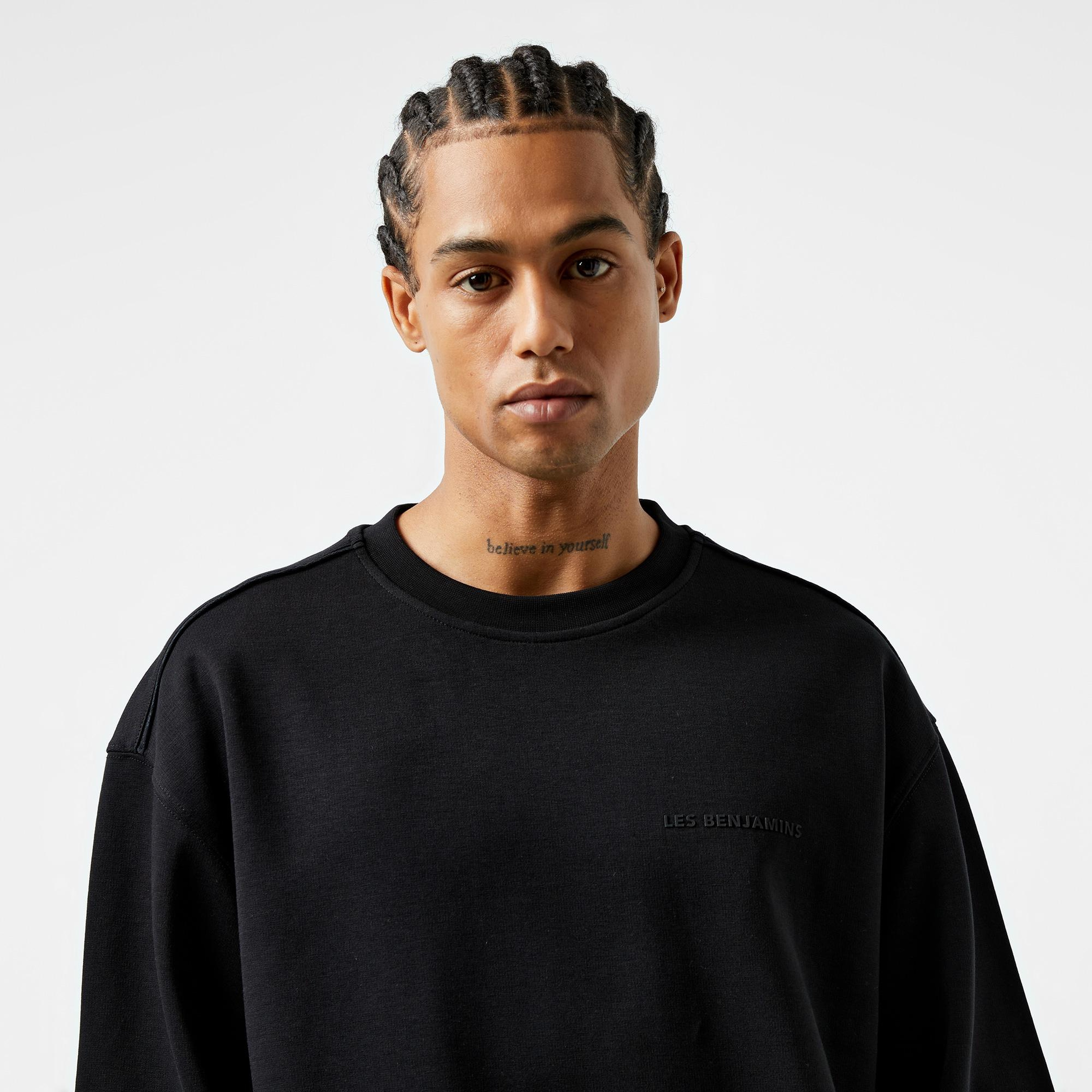 Les Benjamins 403 Erkek Siyah Sweatshirt