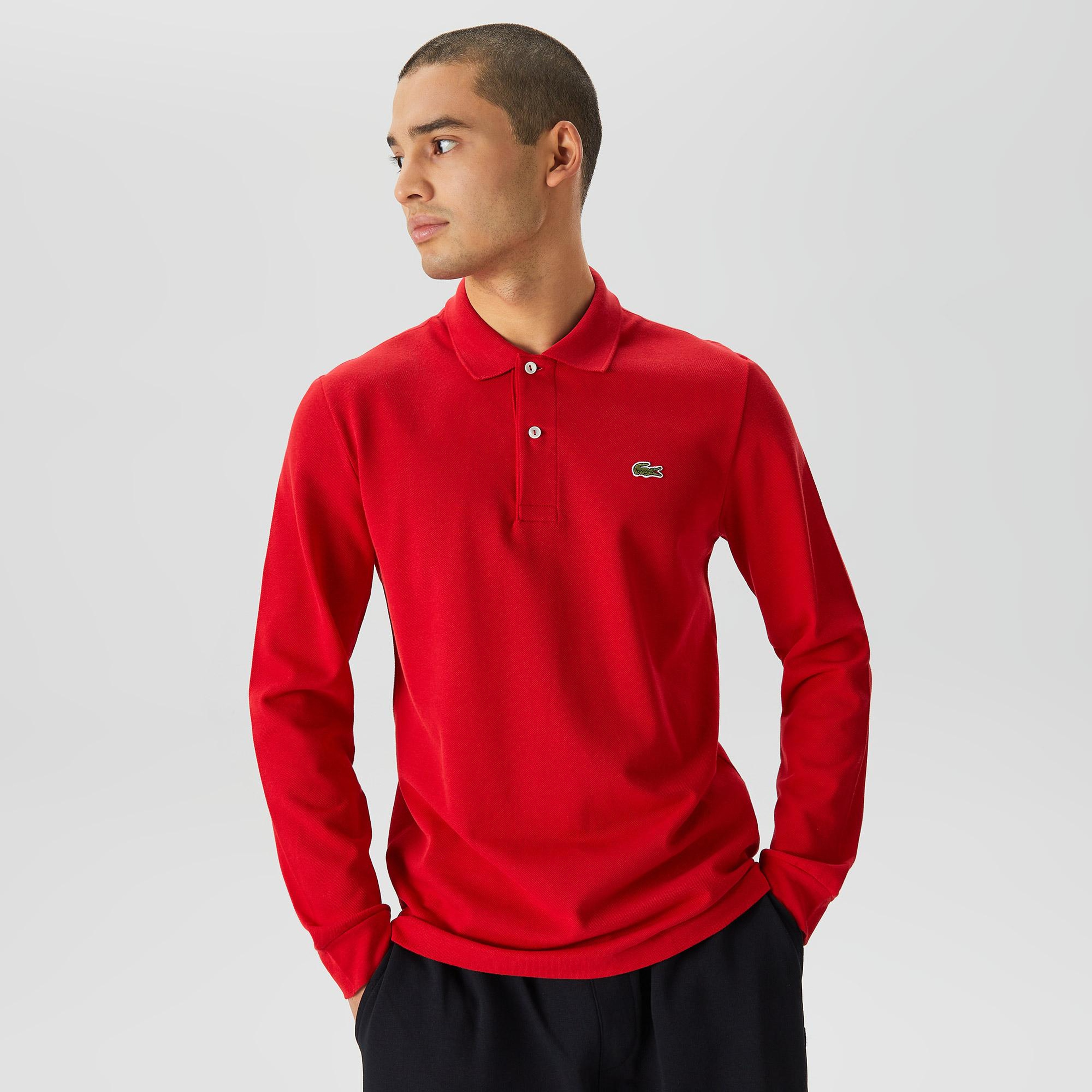 Lacoste Erkek Classic Fit Uzun Kollu Kırmızı L1212 Polo