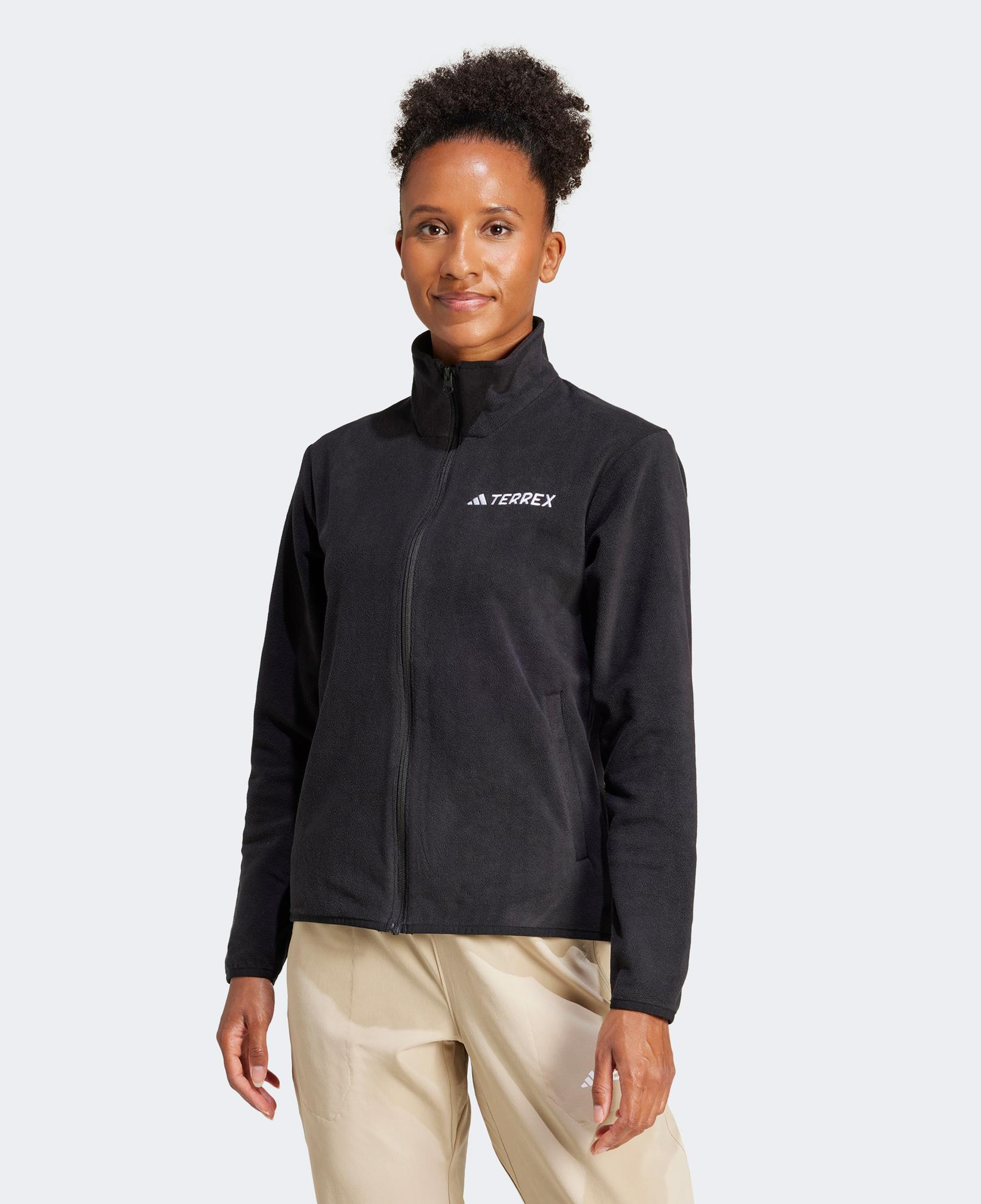 adidas Multi Essentials Full Zip Fleece Kadın Siyah Yürüyüş Polar