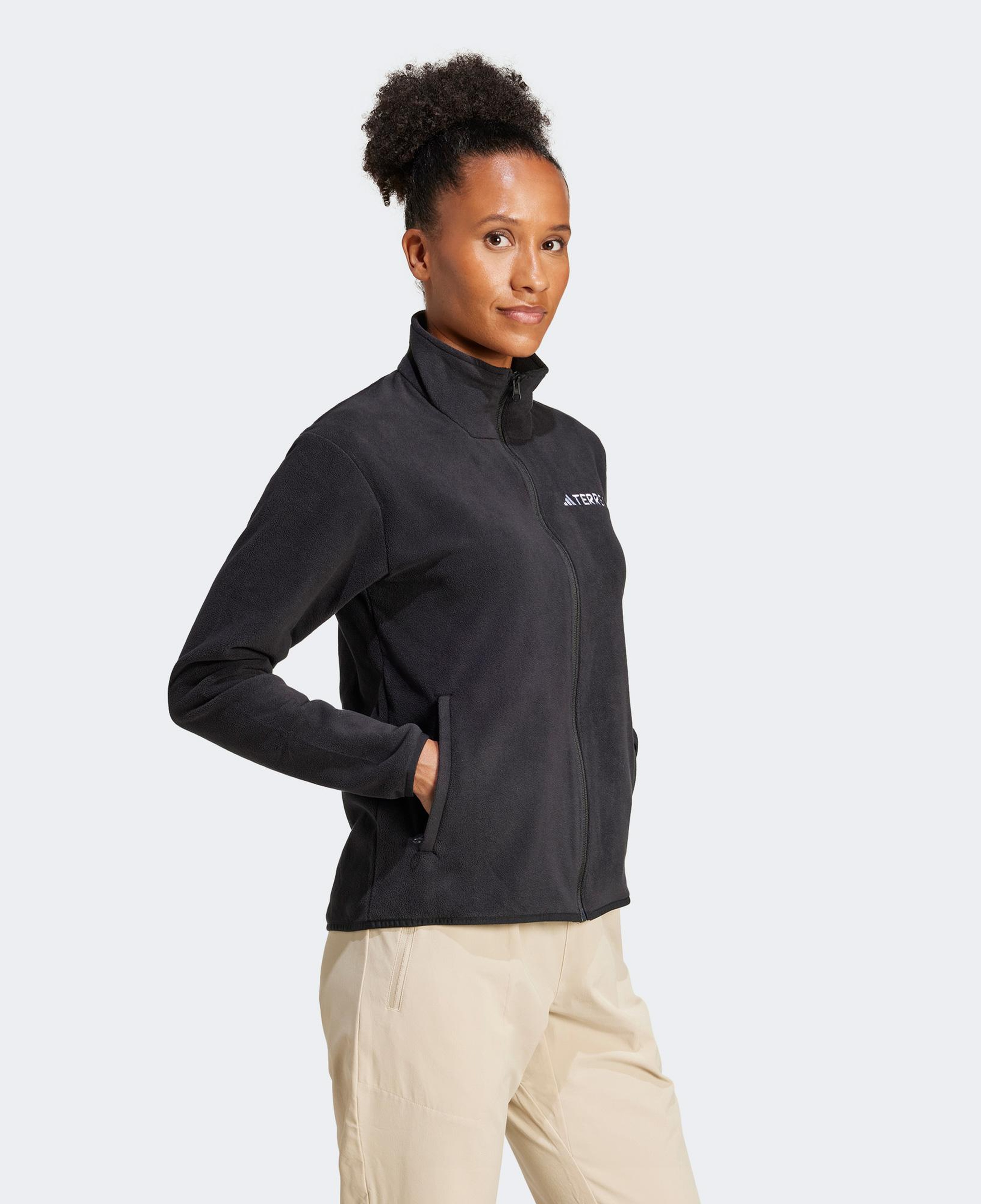 adidas Multi Essentials Full Zip Fleece Kadın Siyah Yürüyüş Polar