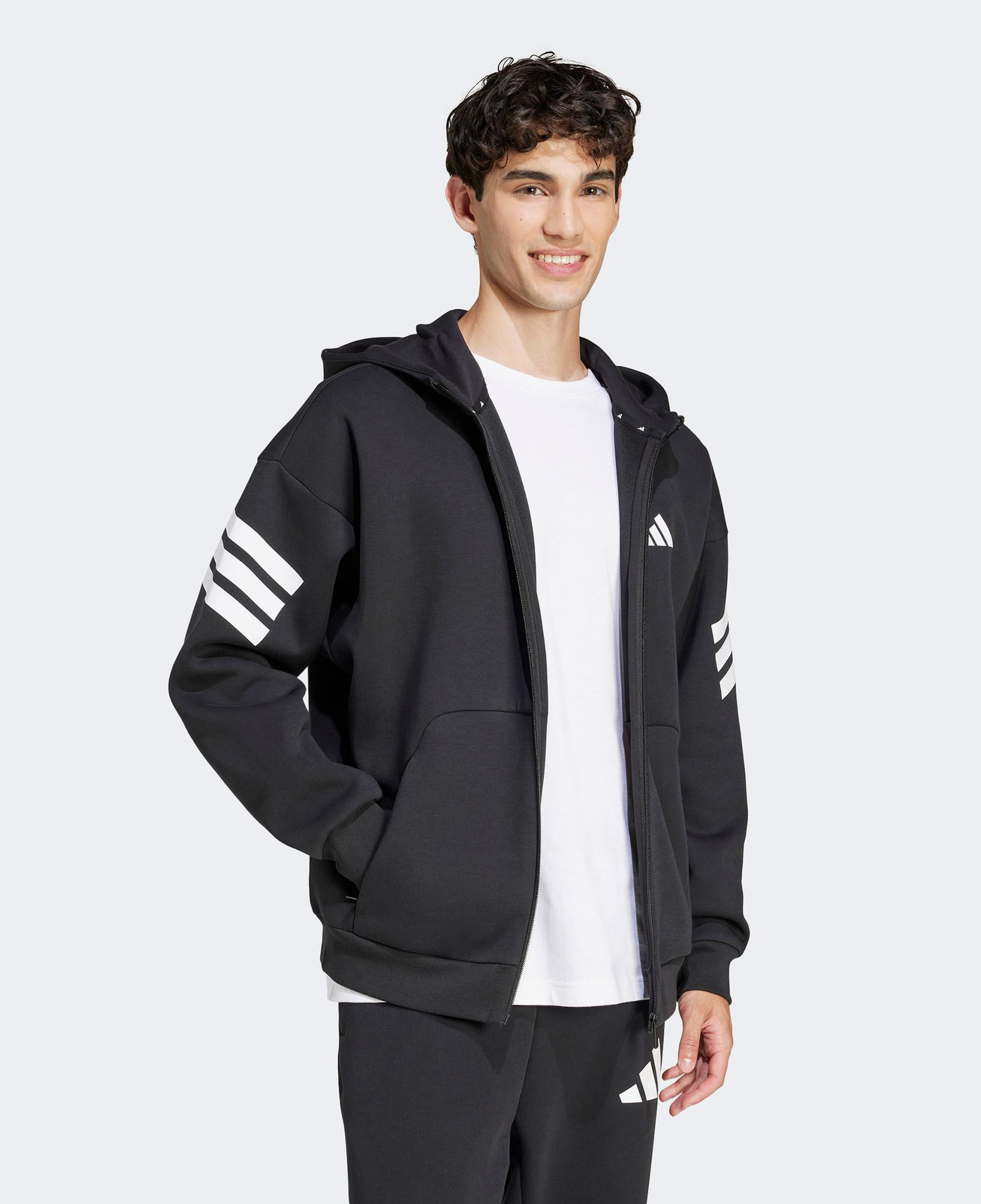 adidas Future Icon 3-Stripes Erkek Siyah Eşofman Üstü