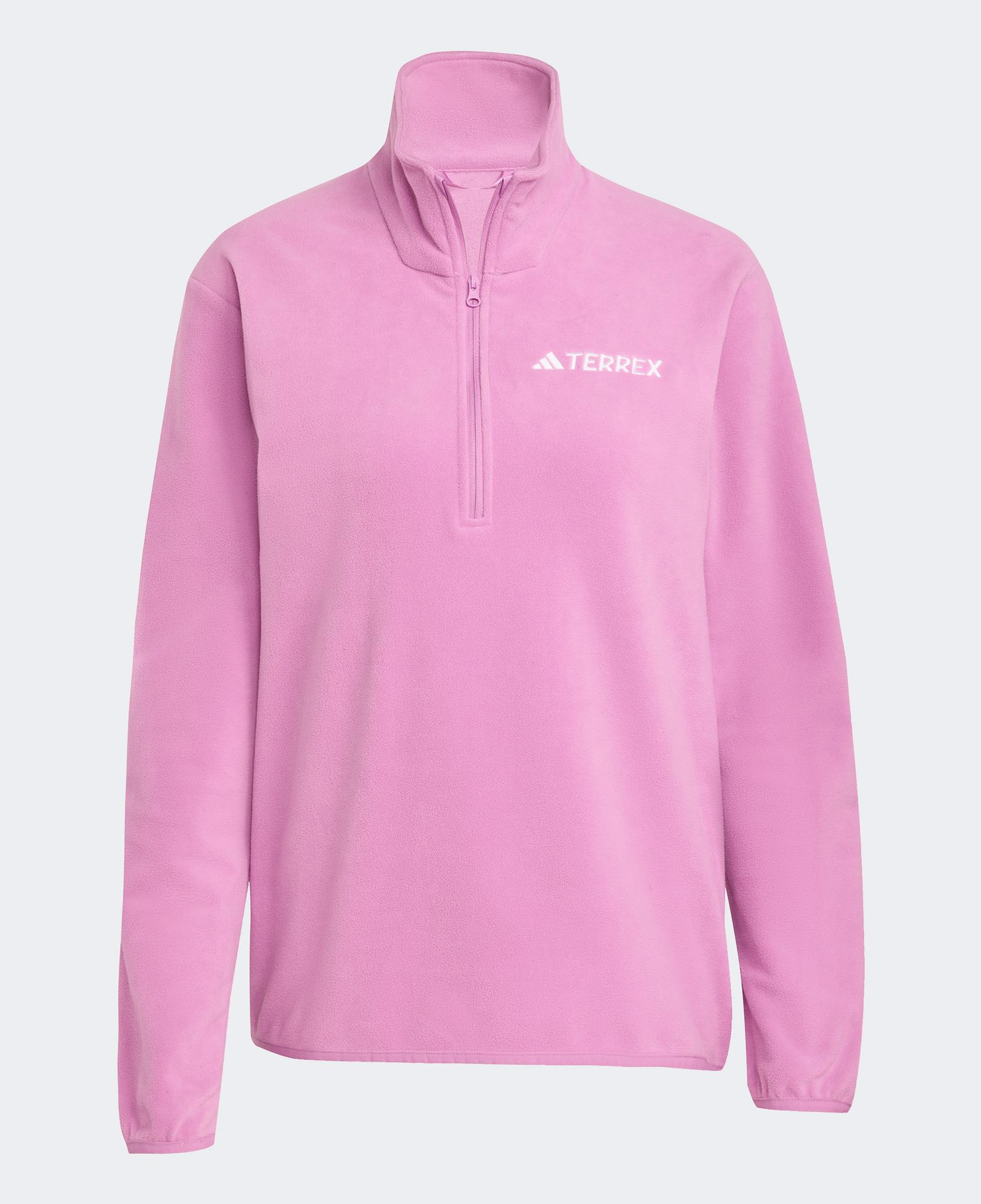 adidas Multi Essentials 1-2 Zip Fleece Kadın Mor Yürüyüş Polar