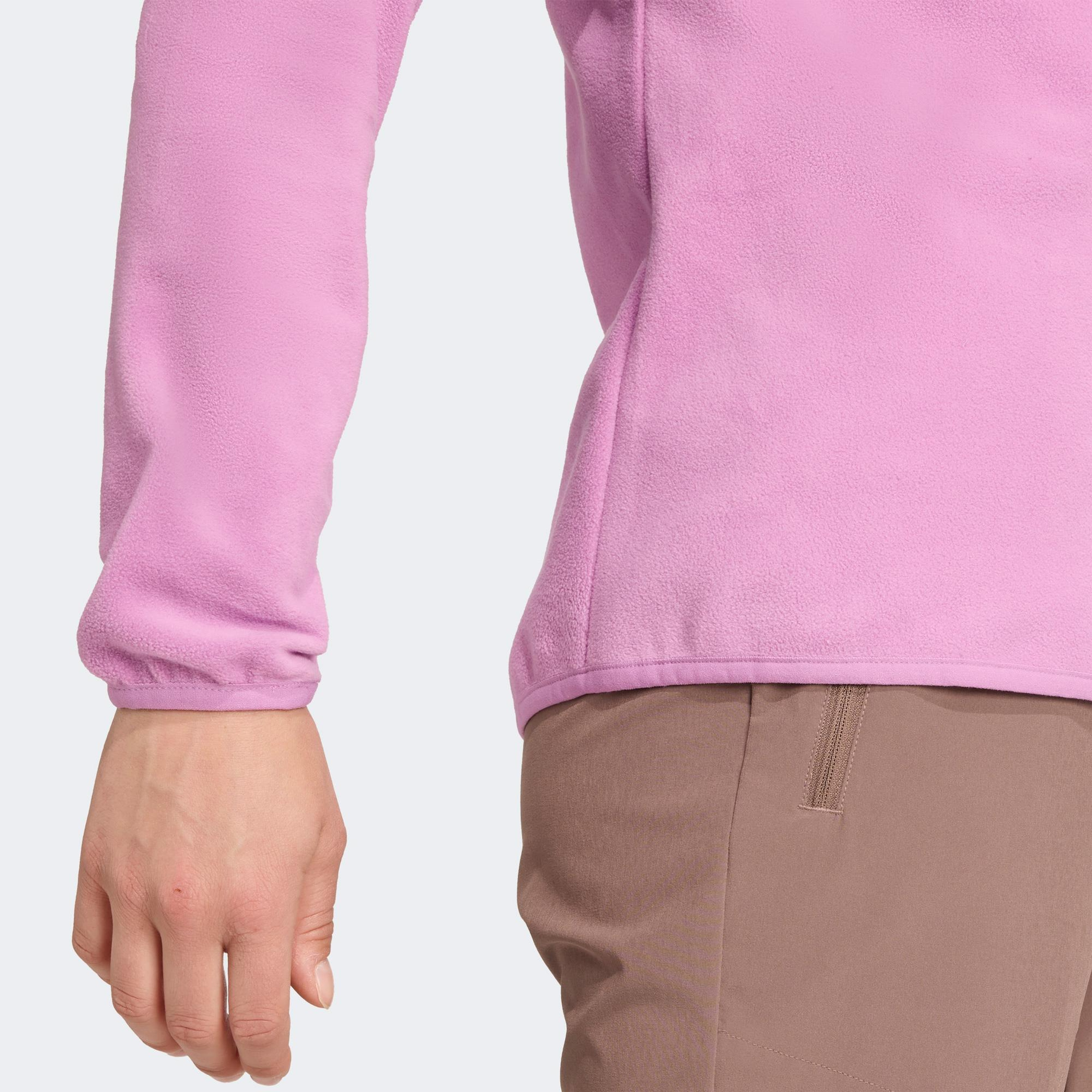 adidas Multi Essentials 1-2 Zip Fleece Kadın Mor Yürüyüş Polar