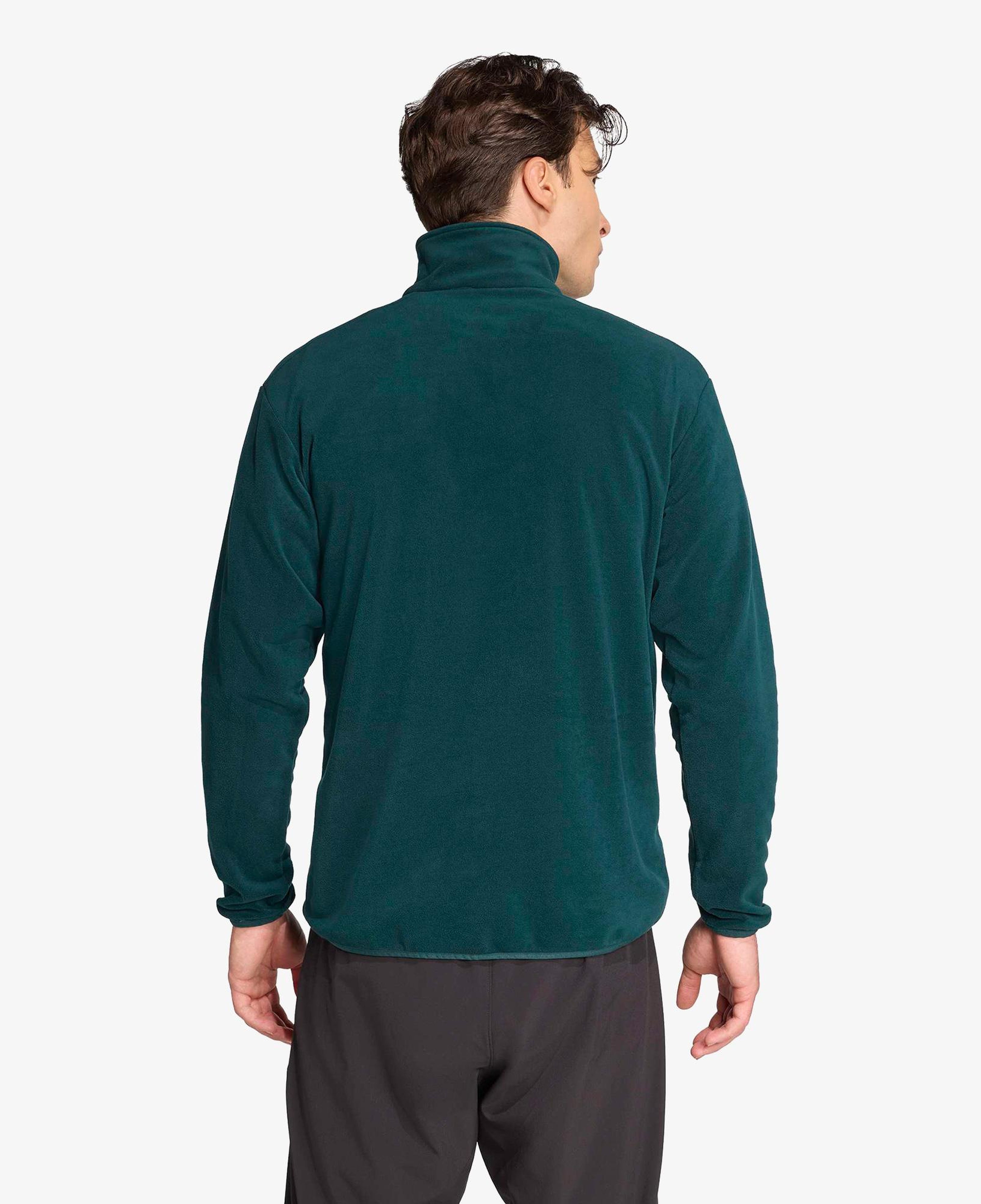 adidas Multi Essentials 1-2 Zip Fleece Erkek Yeşil Yürüyüş Polar