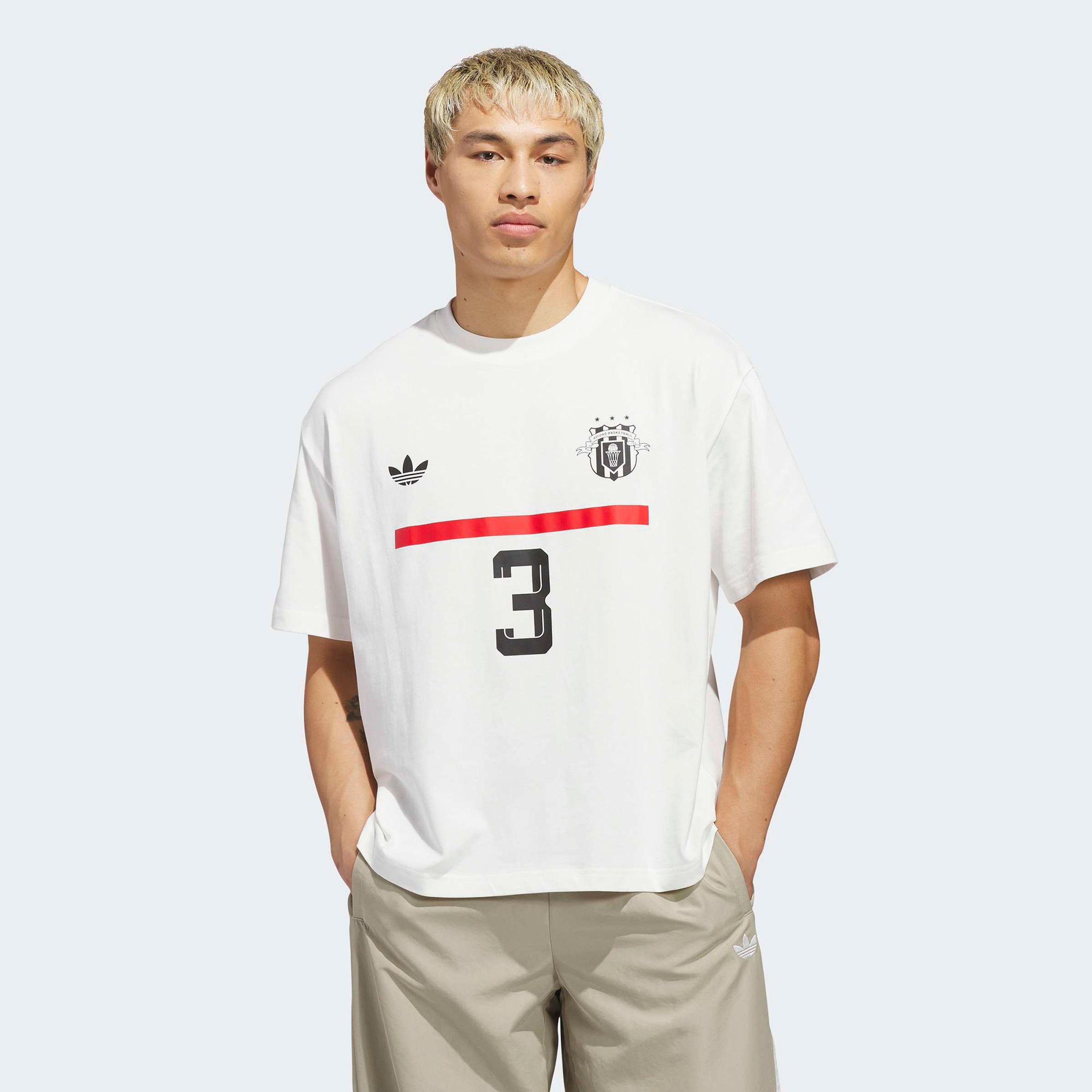 adidas Jabbar Gfx Q1 Erkek Beyaz Basketbol T-Shirt