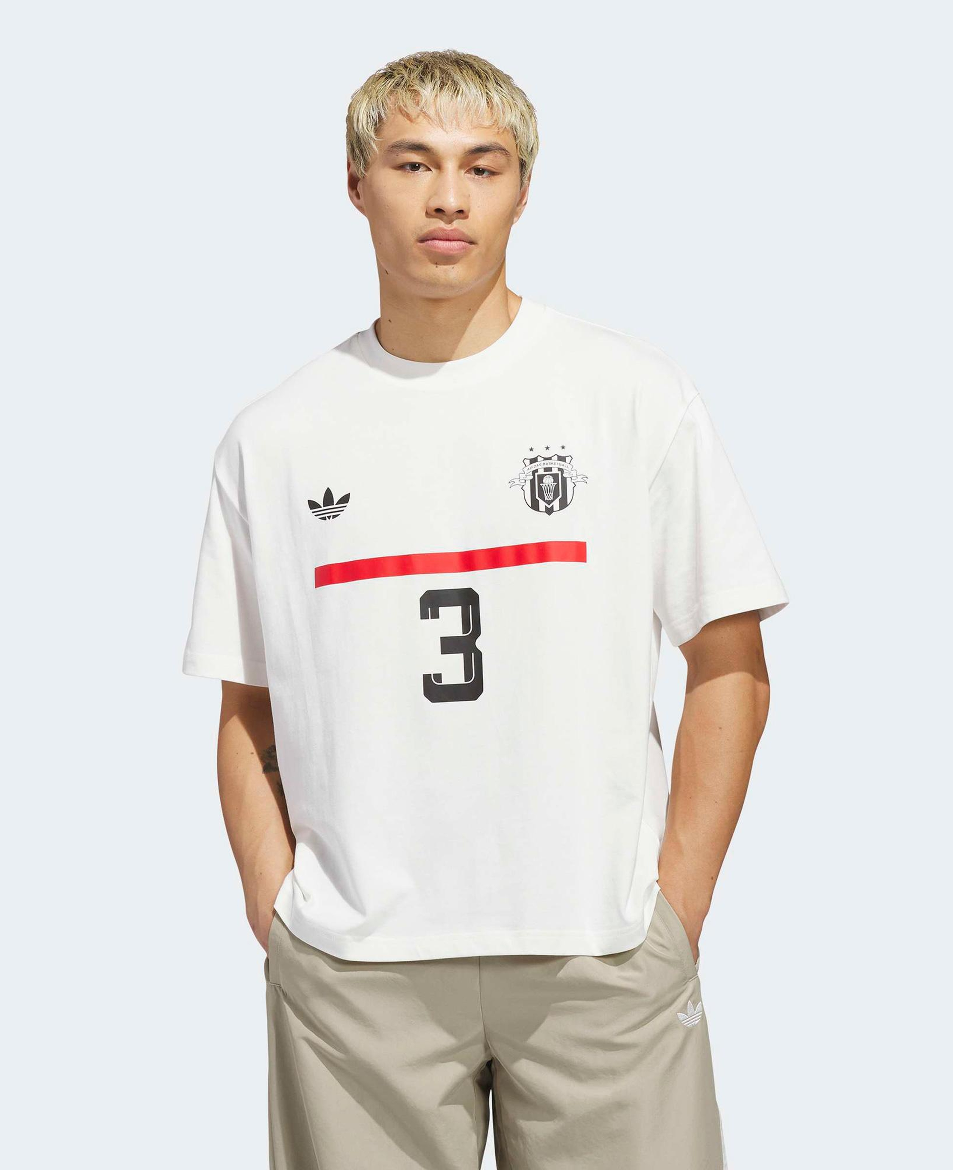 adidas Jabbar Gfx Q1 Erkek Beyaz Basketbol T-Shirt