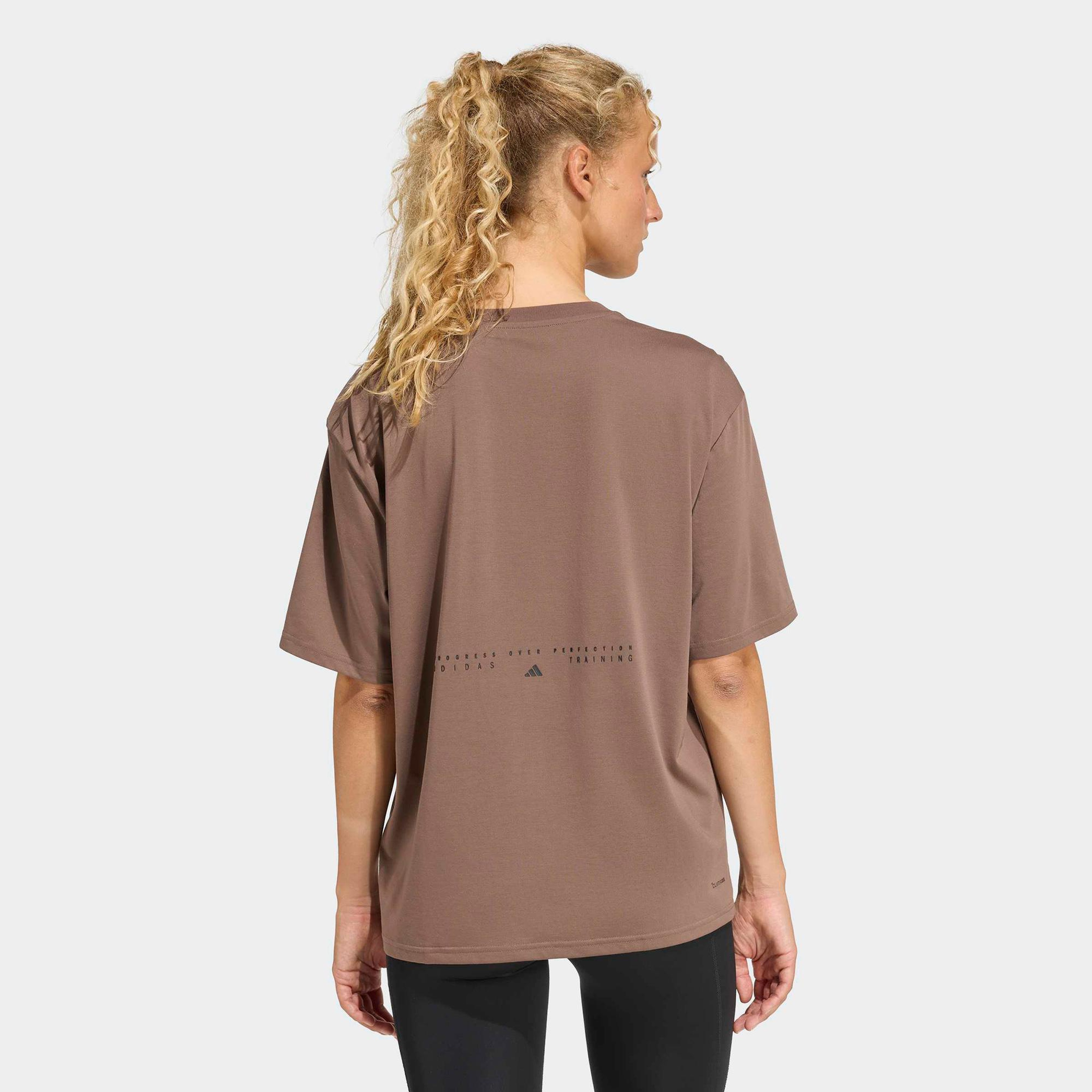 adidas Climacool Animal Training Graphic Kadın Kahverengi Antrenman T-Shirt