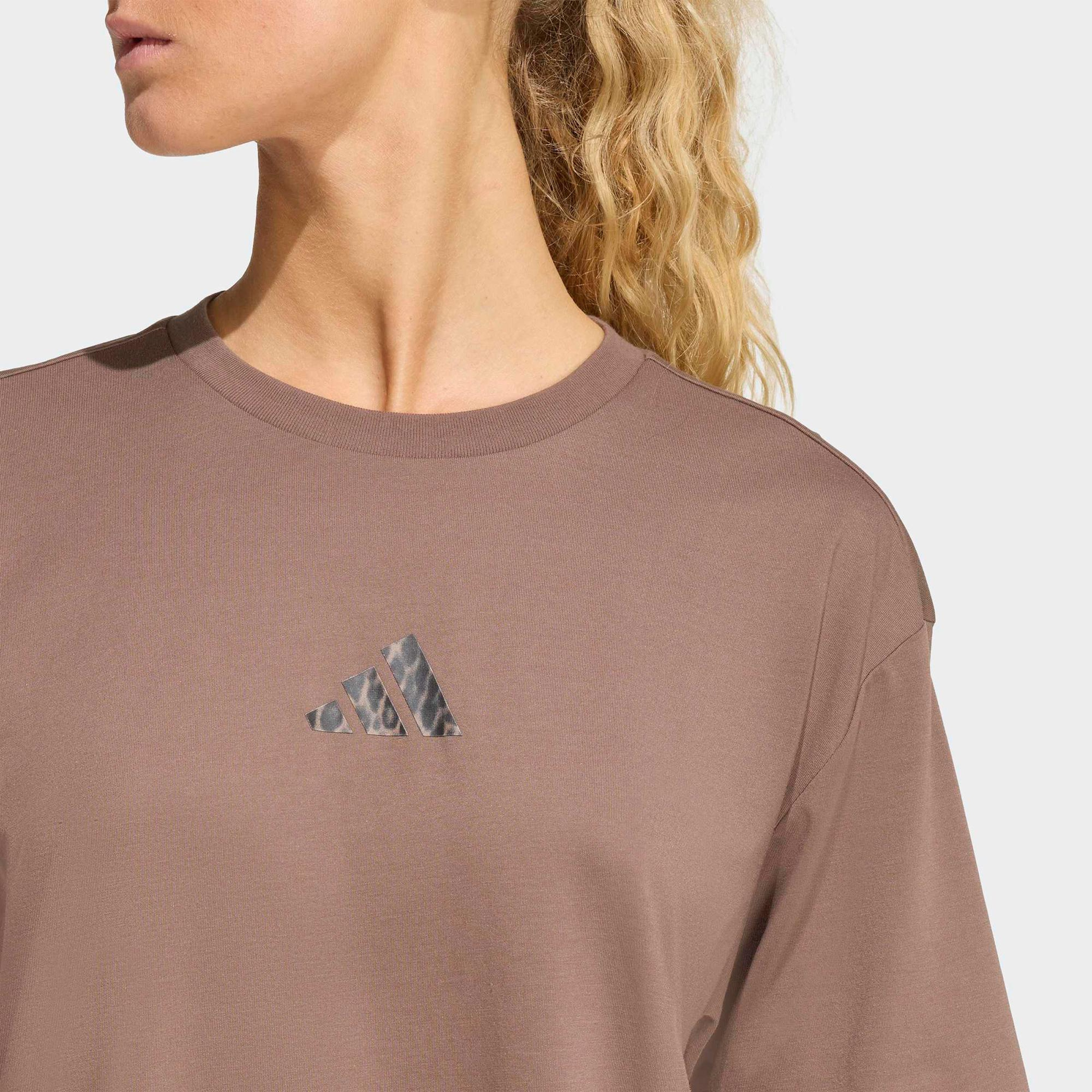 adidas Climacool Animal Training Graphic Kadın Kahverengi Antrenman T-Shirt
