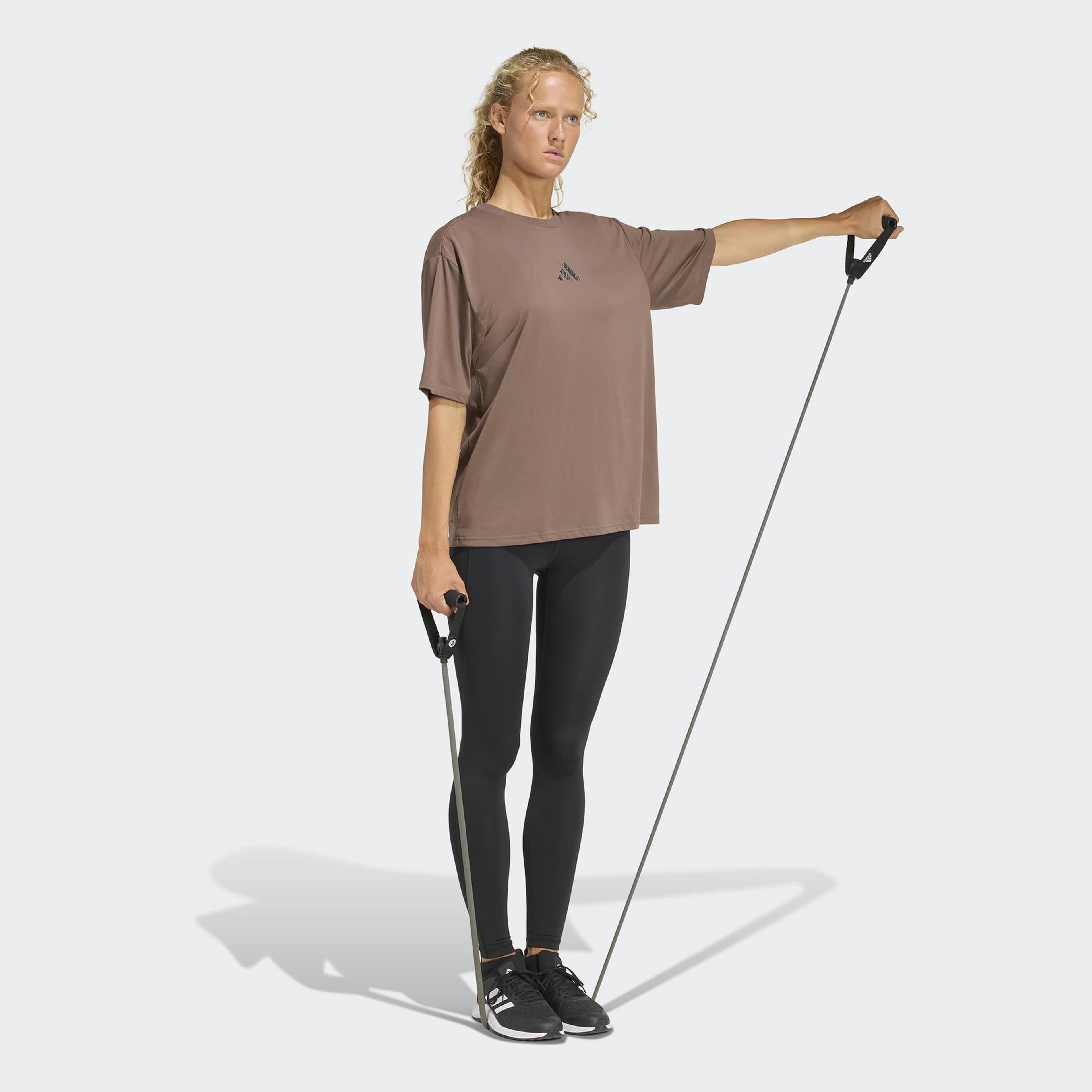 adidas Climacool Animal Training Graphic Kadın Kahverengi Antrenman T-Shirt