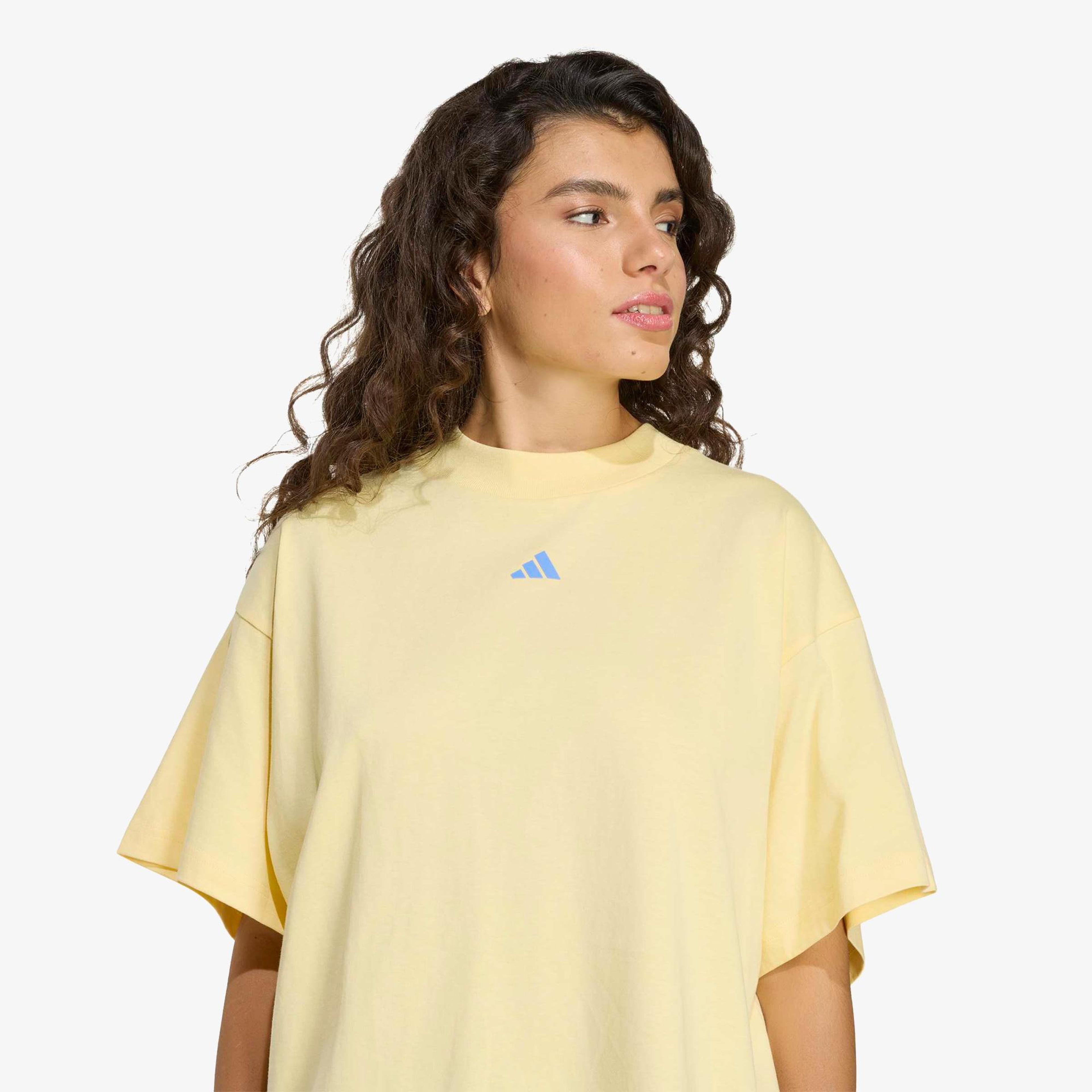 adidas 3Ss Gfx Kadın Sarı T-Shirt