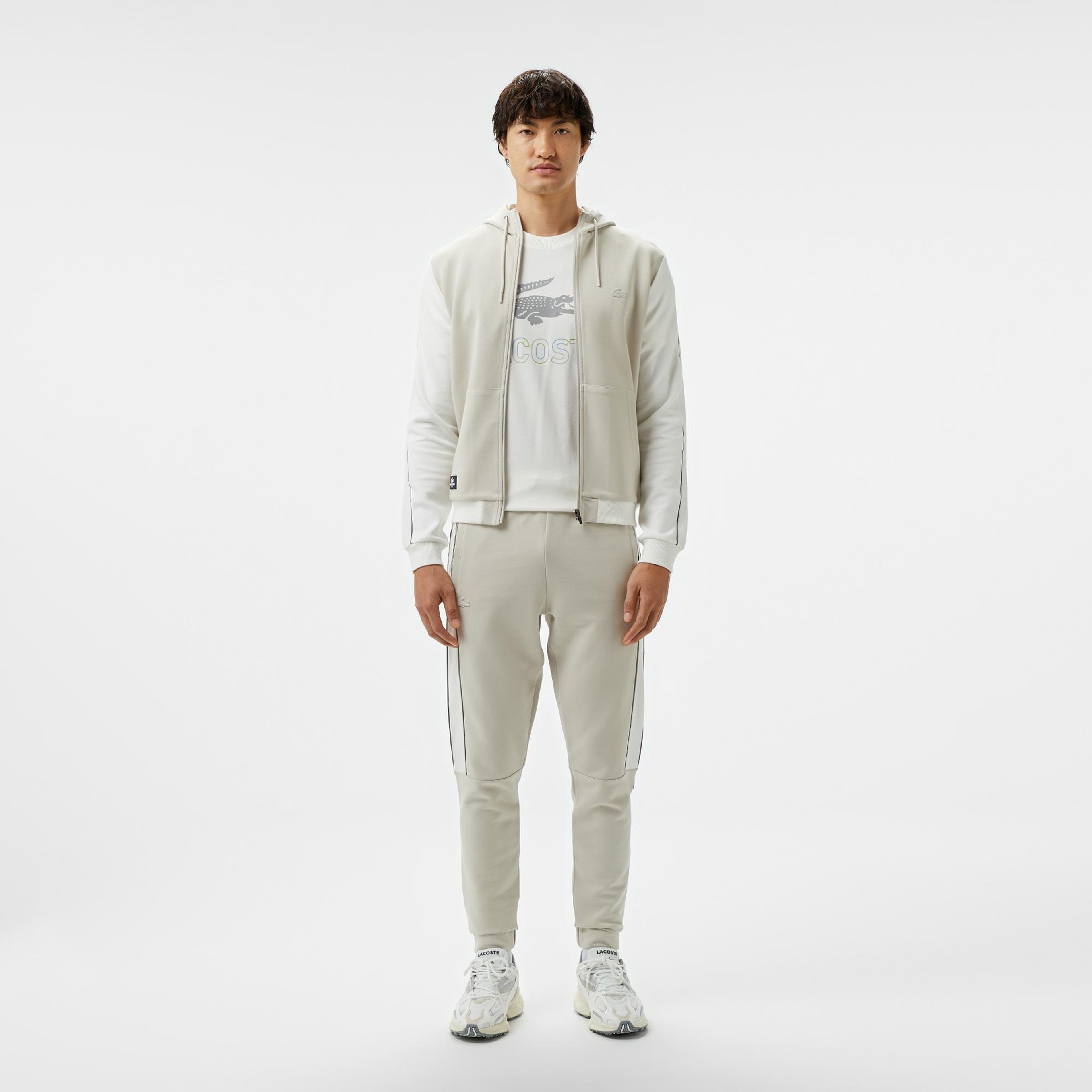 Erkek Slim Fit Kapüşonlu Gri Sweatshirt