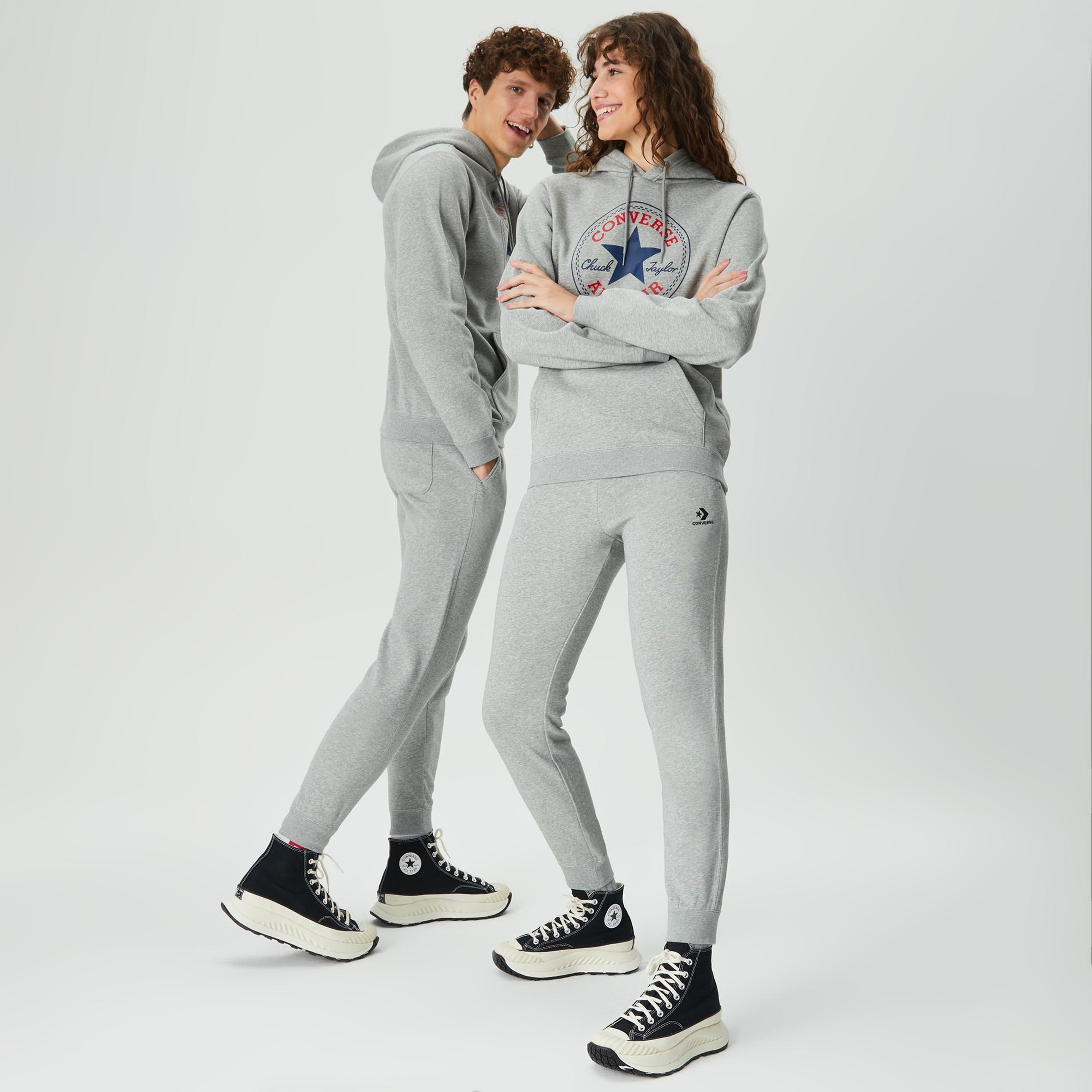 Converse Go-To Embroidered Star Chevron Unisex Gri Eşofman Altı
