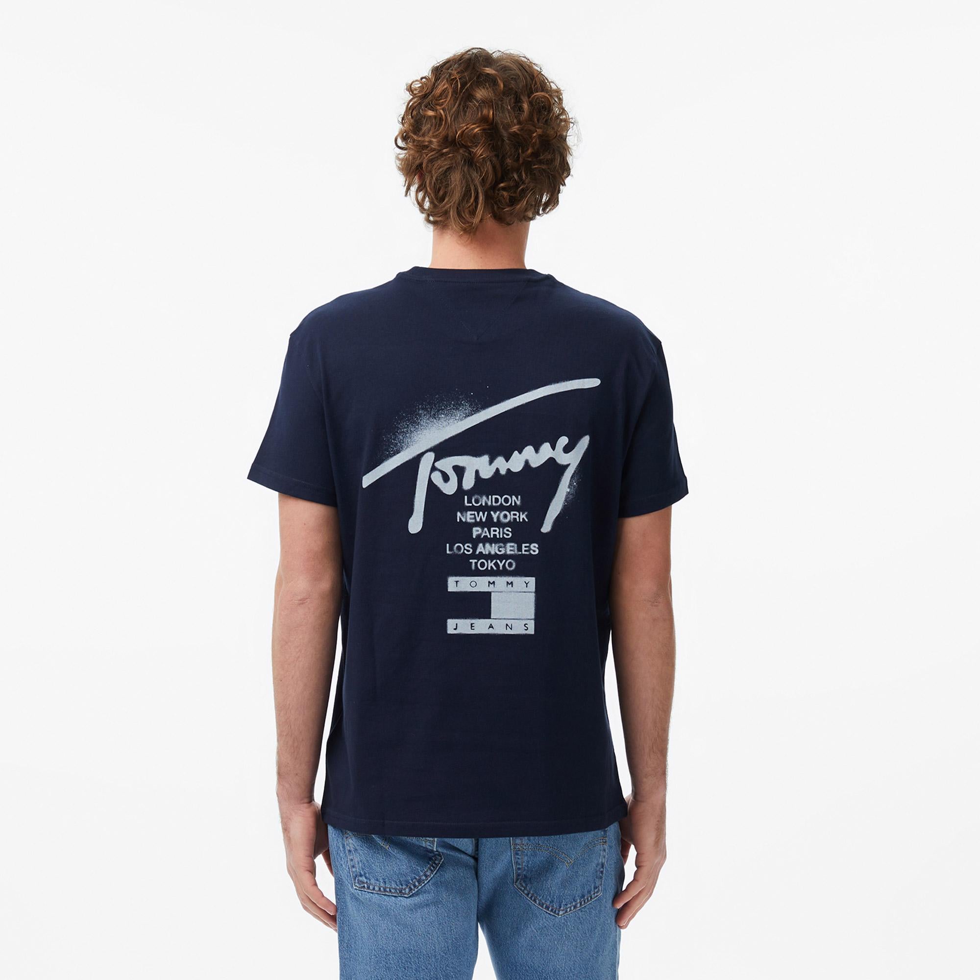 Tommy Hilfiger Regular City Sign Erkek Mavi T-Shirt