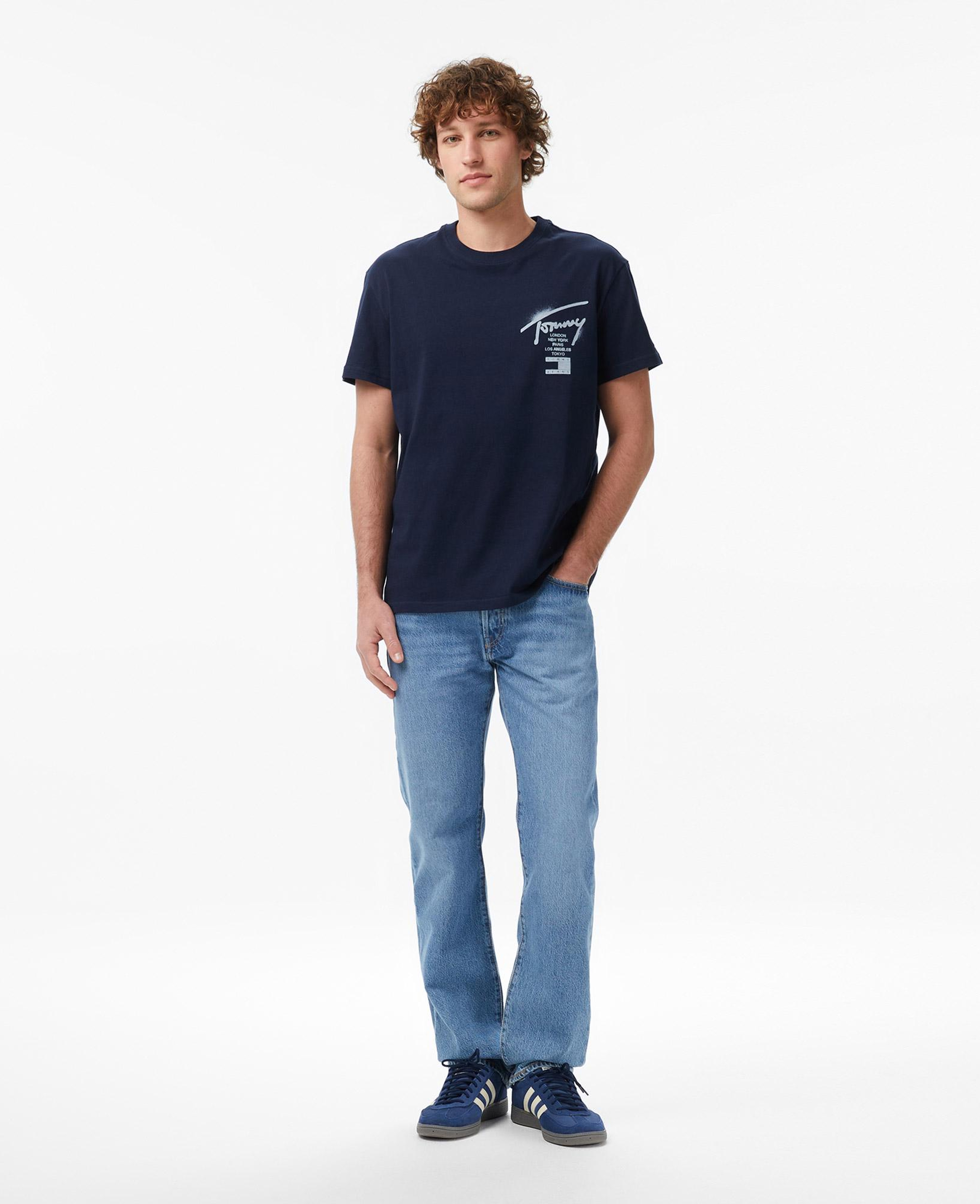 Tommy Hilfiger Regular City Sign Erkek Mavi T-Shirt