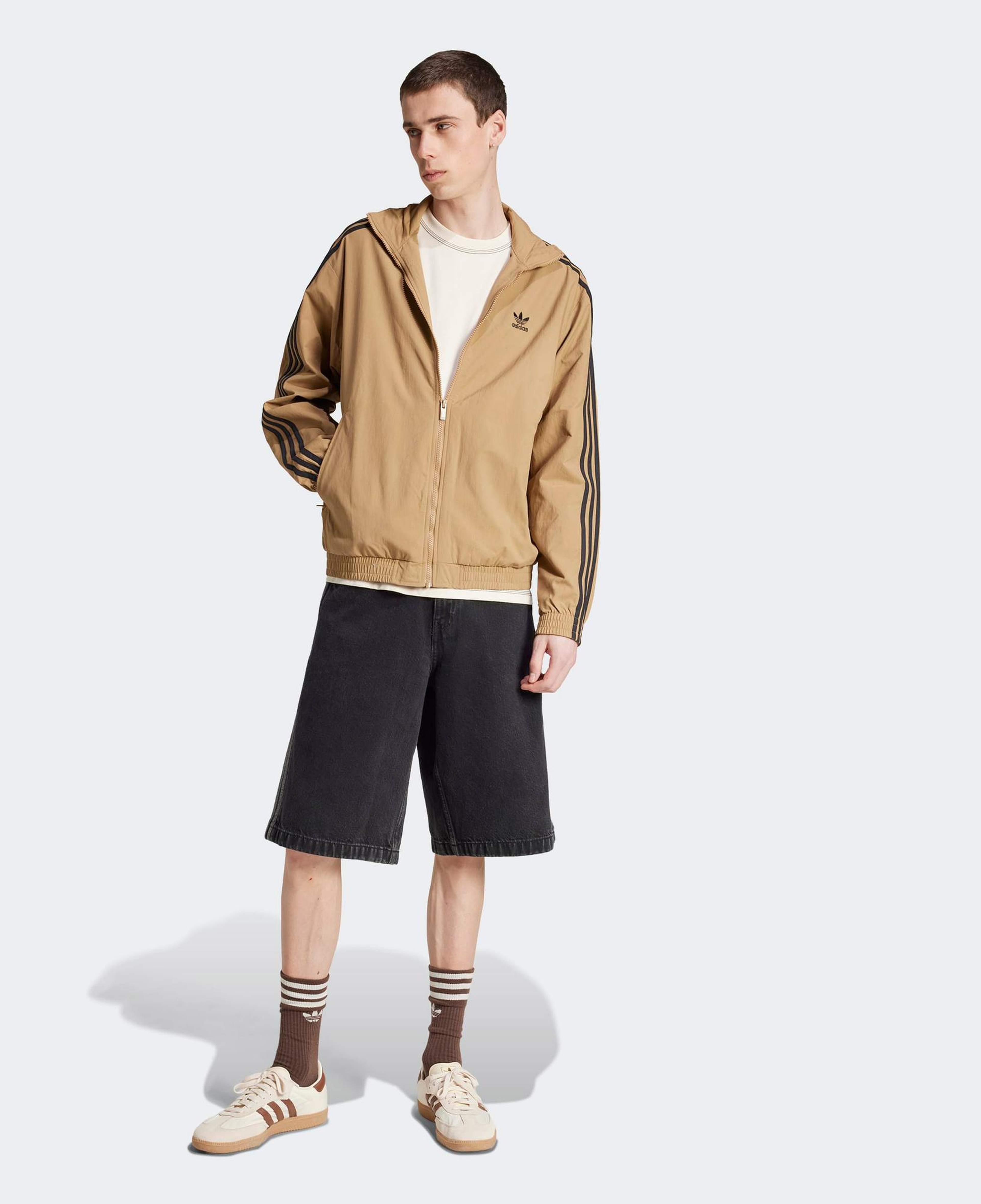 adidas Trefoil Essentials Erkek Beyaz Oversize T-Shirt