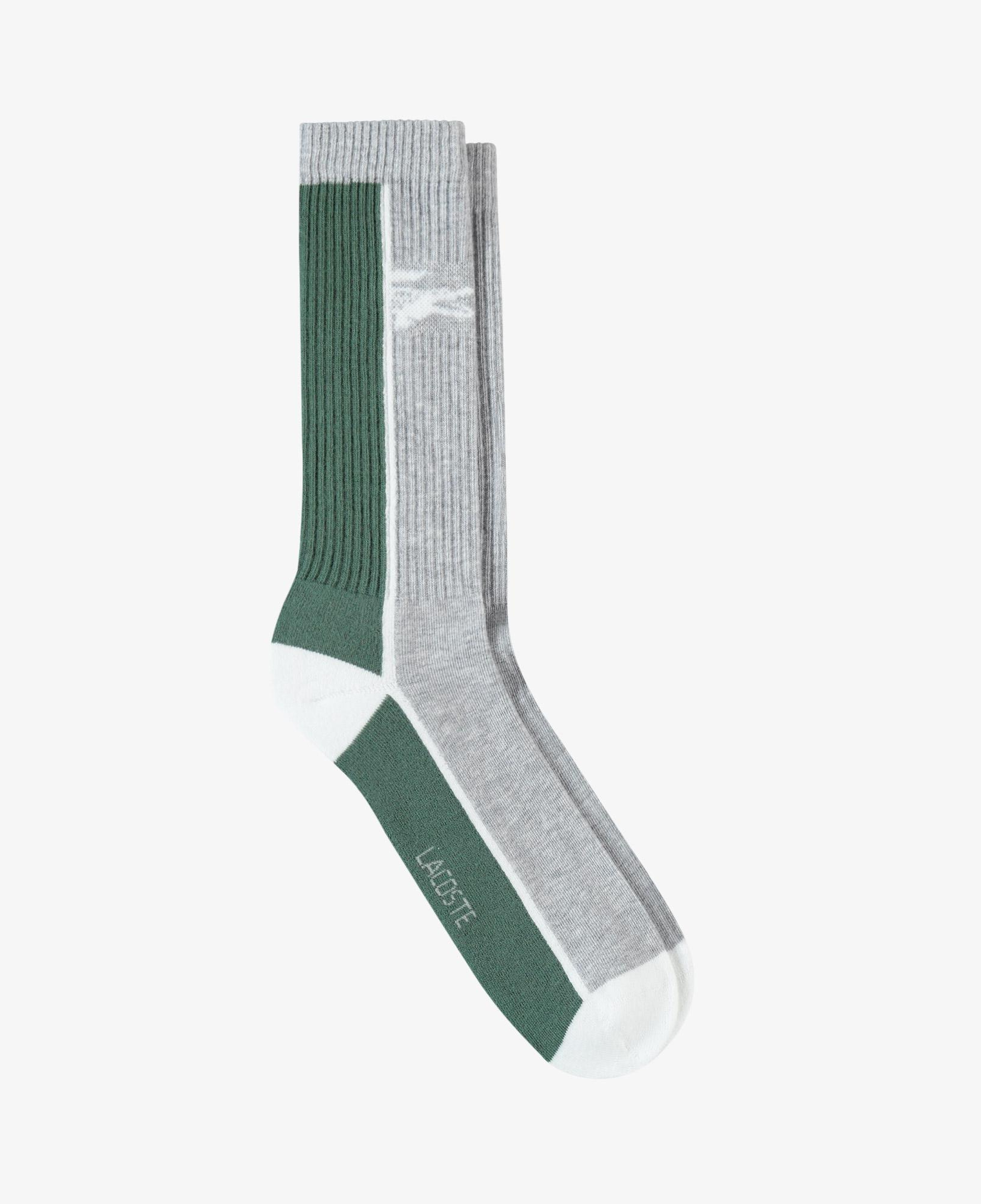 Unisex Renk Bloklu Yeşil Çorap