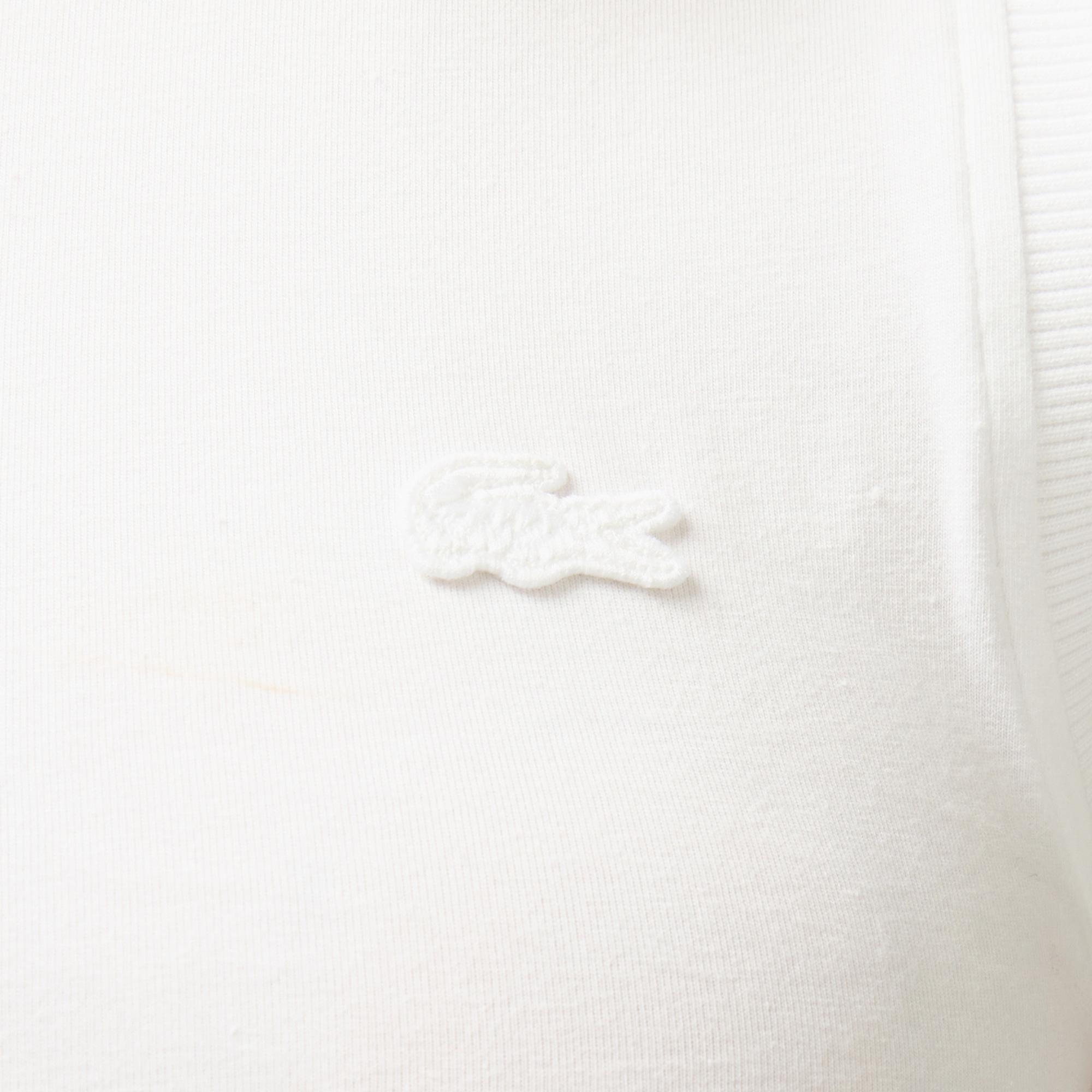 Lacoste Kadın Slim Fit Kolsuz Bisiklet Yaka Beyaz T-Shirt