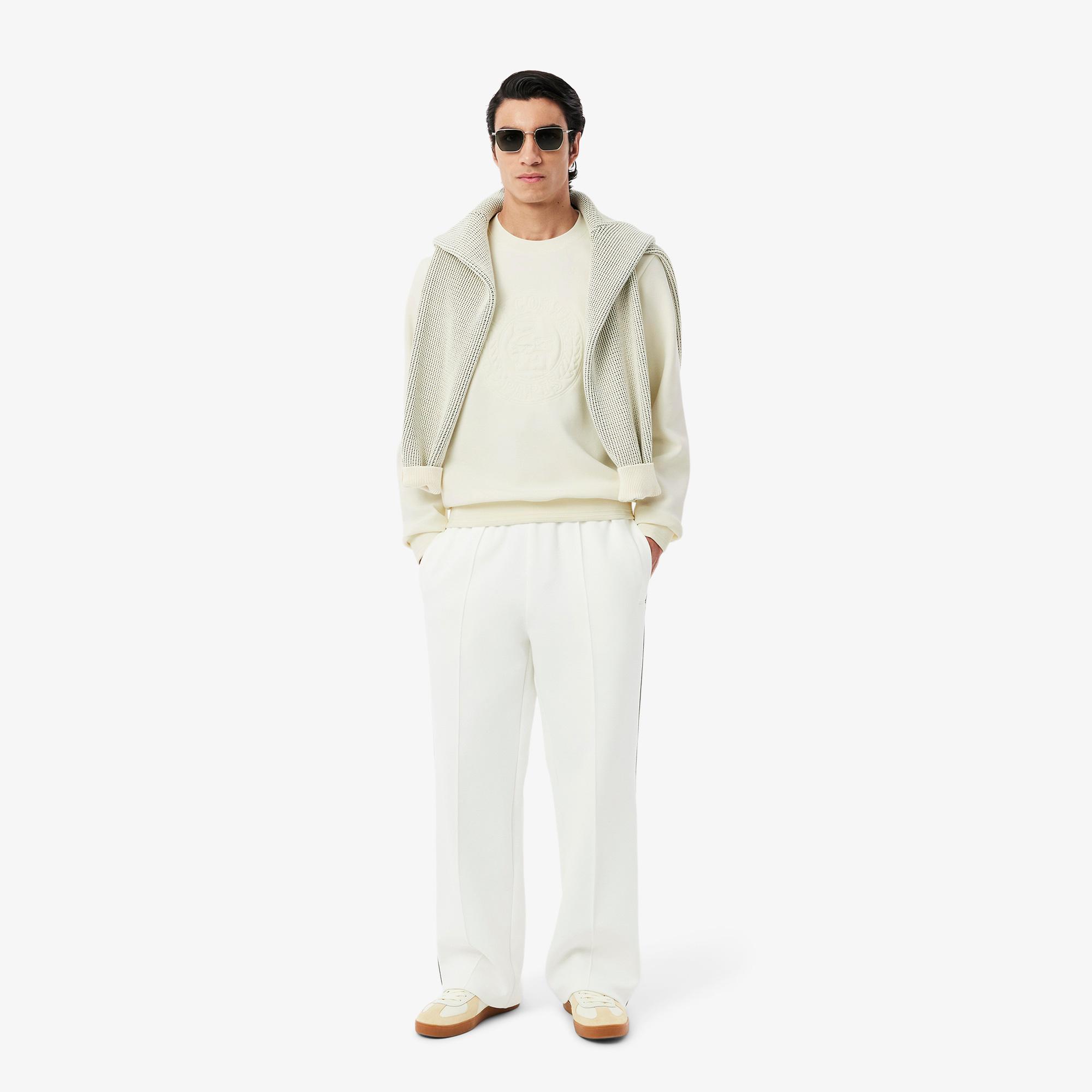 Erkek Classic Fit Bisiklet Yaka Beyaz Sweatshirt