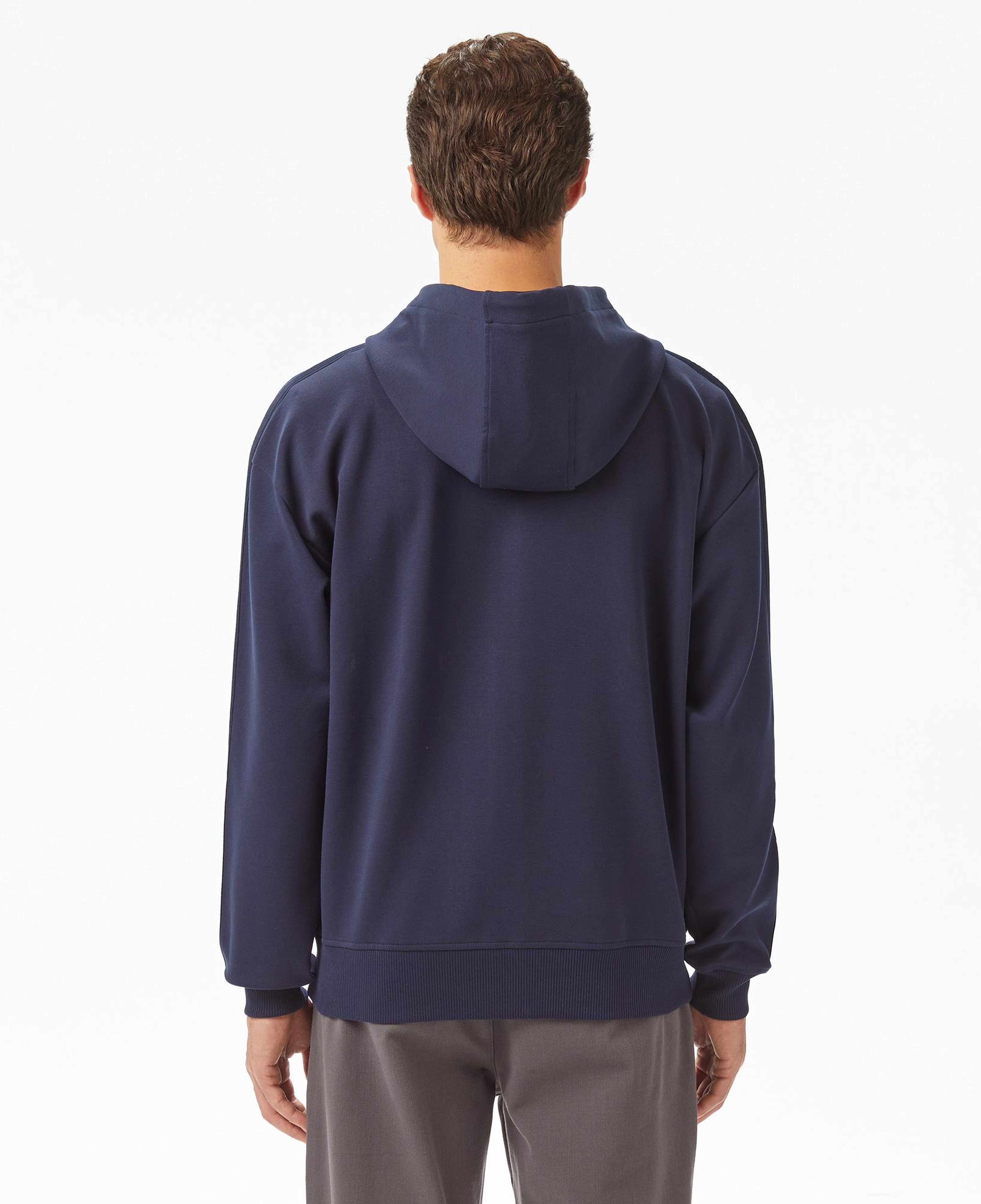 Erkek Relaxed Fit Kapüşonlu Lacivert Sweatshirt