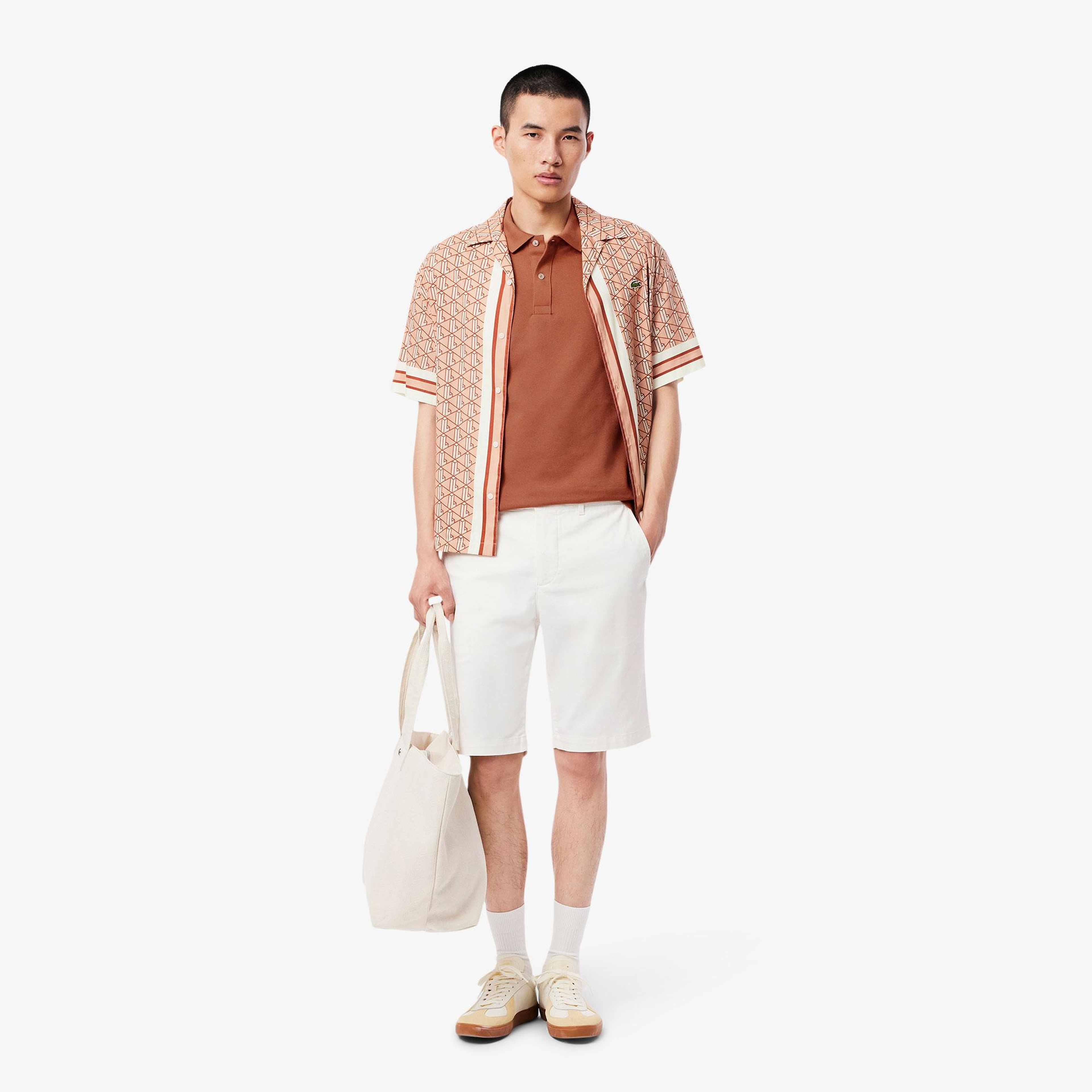 L.12.12 Erkek Slim Fit Kahverengi Polo