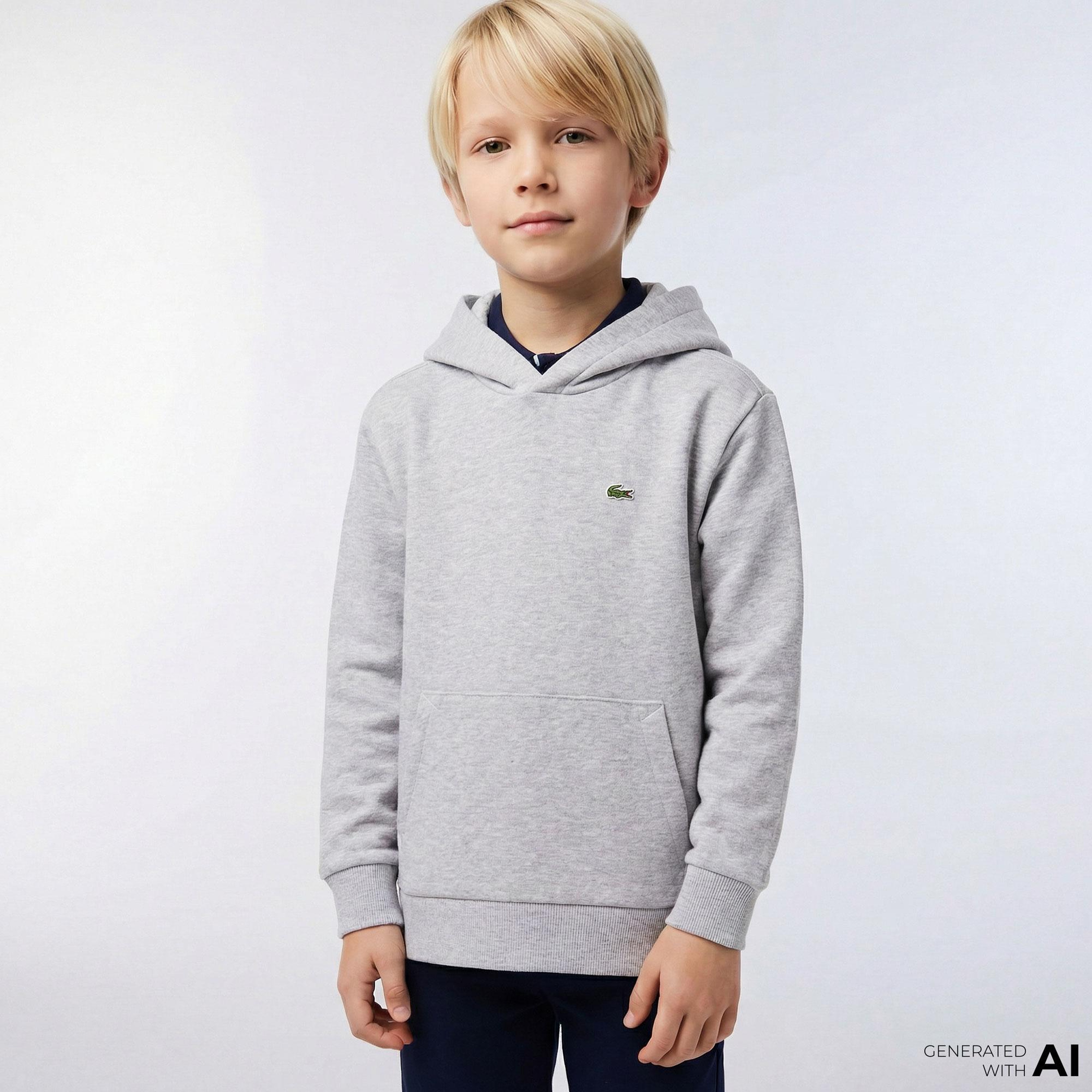 Çocuk Kapüşonlu Gri Sweatshirt