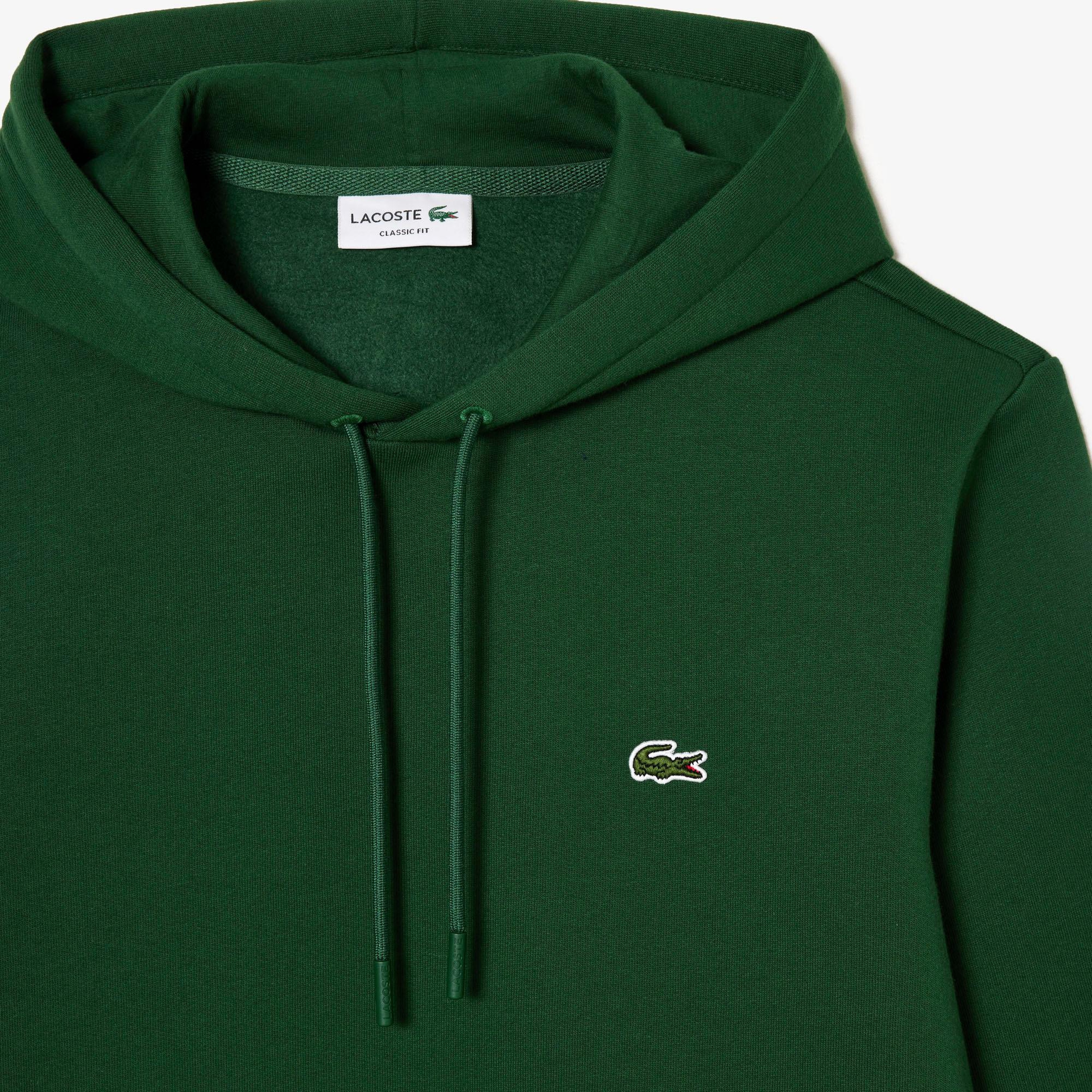 Erkek Classic Fit Kapüşonlu Yeşil Sweatshirt
