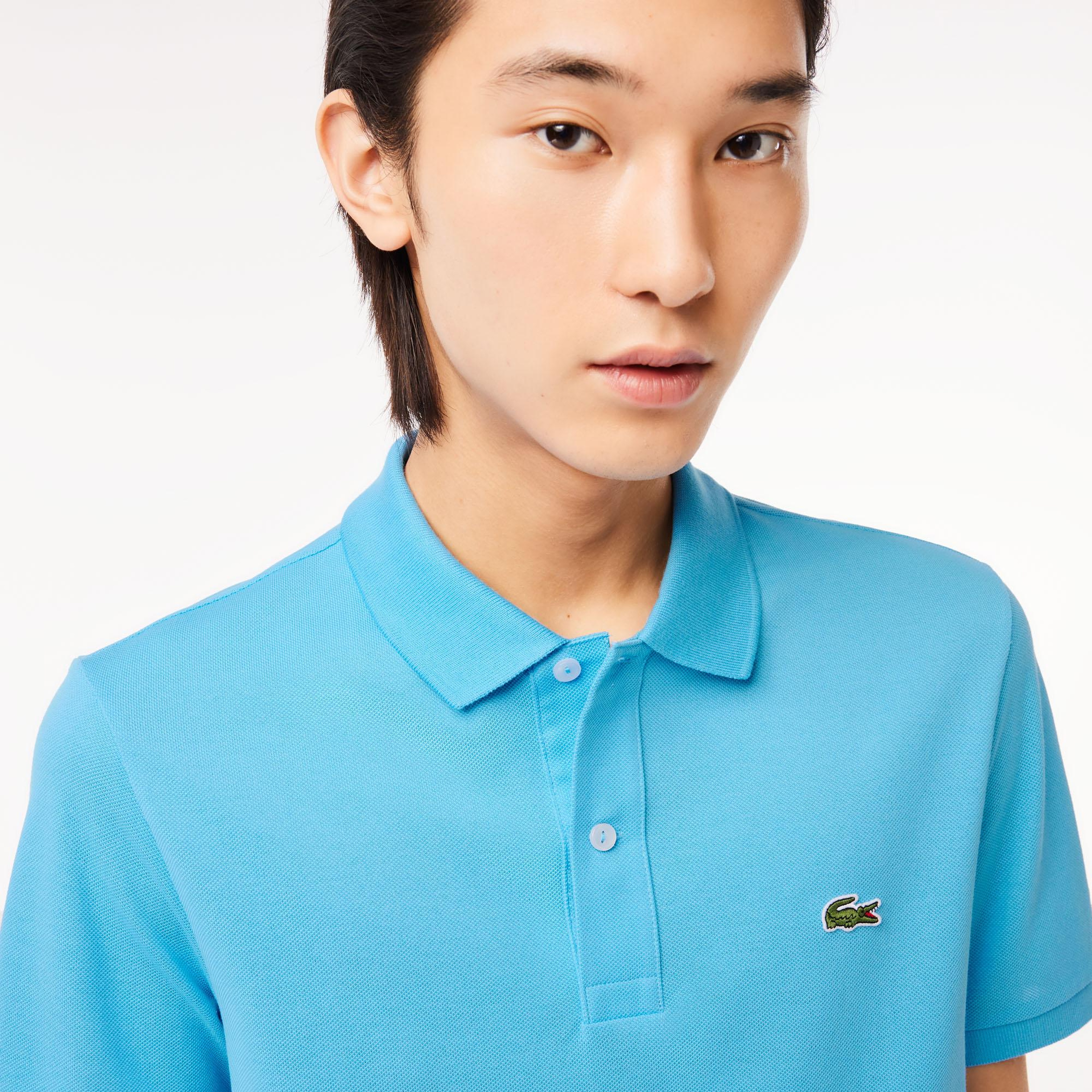 L.12.12 Erkek Slim Fit Mavi Polo