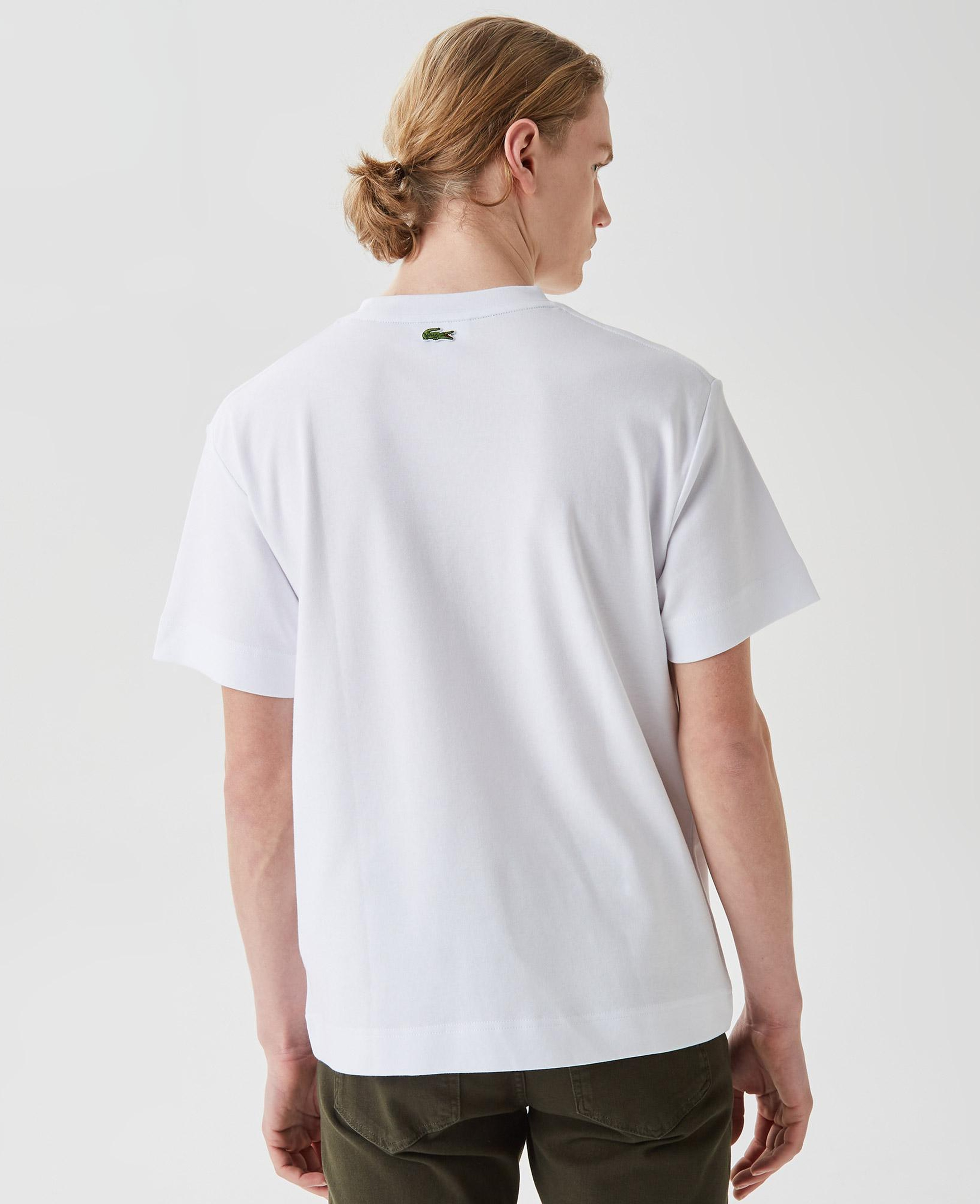 Lacoste Erkek Relaxed Fit Bisiklet Yaka Baskılı Beyaz T-Shirt