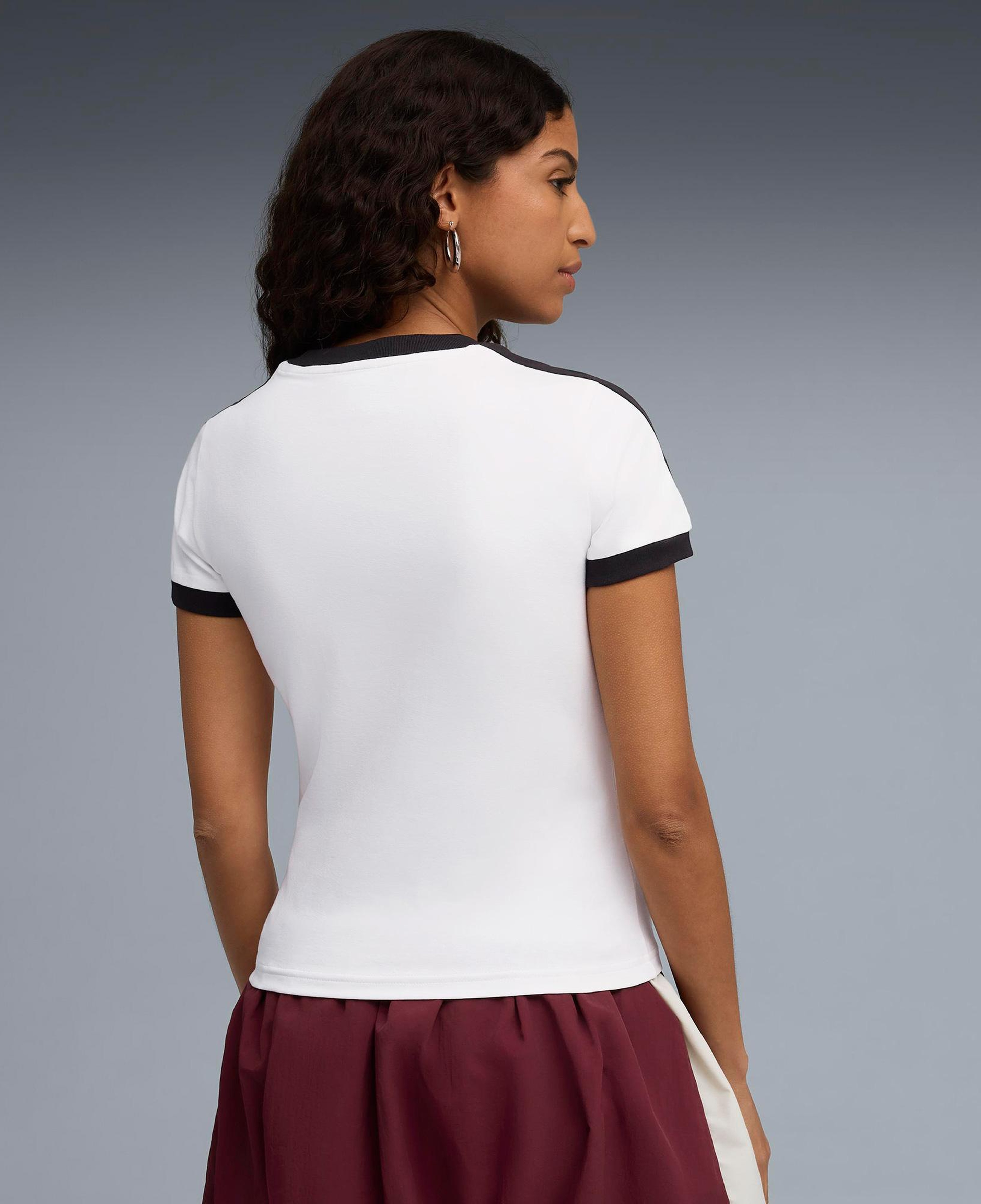 Puma T7 Slim Kadın Beyaz T-Shirt