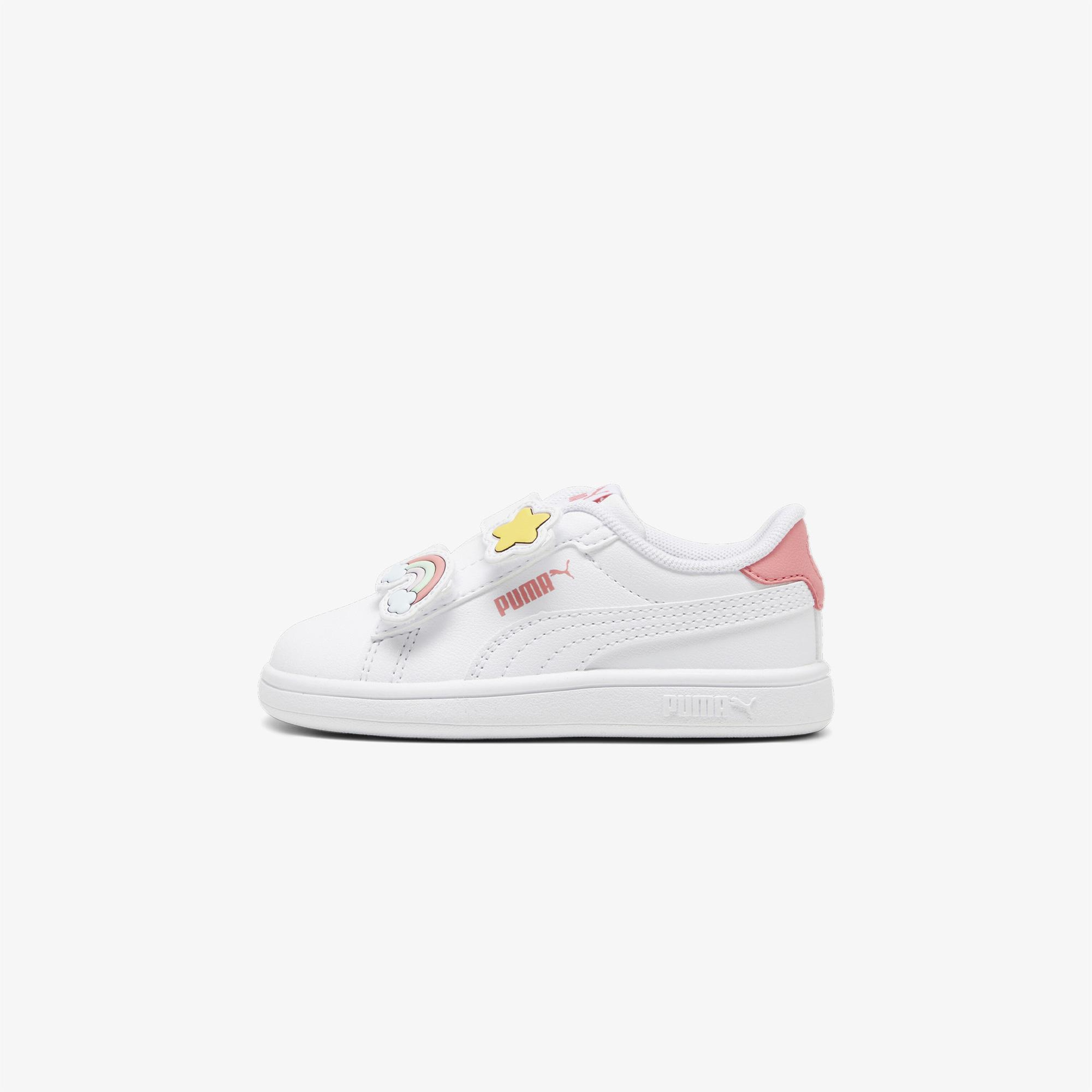 Puma Smash 3.0 Badges V Çocuk Beyaz Spor Ayakkabı