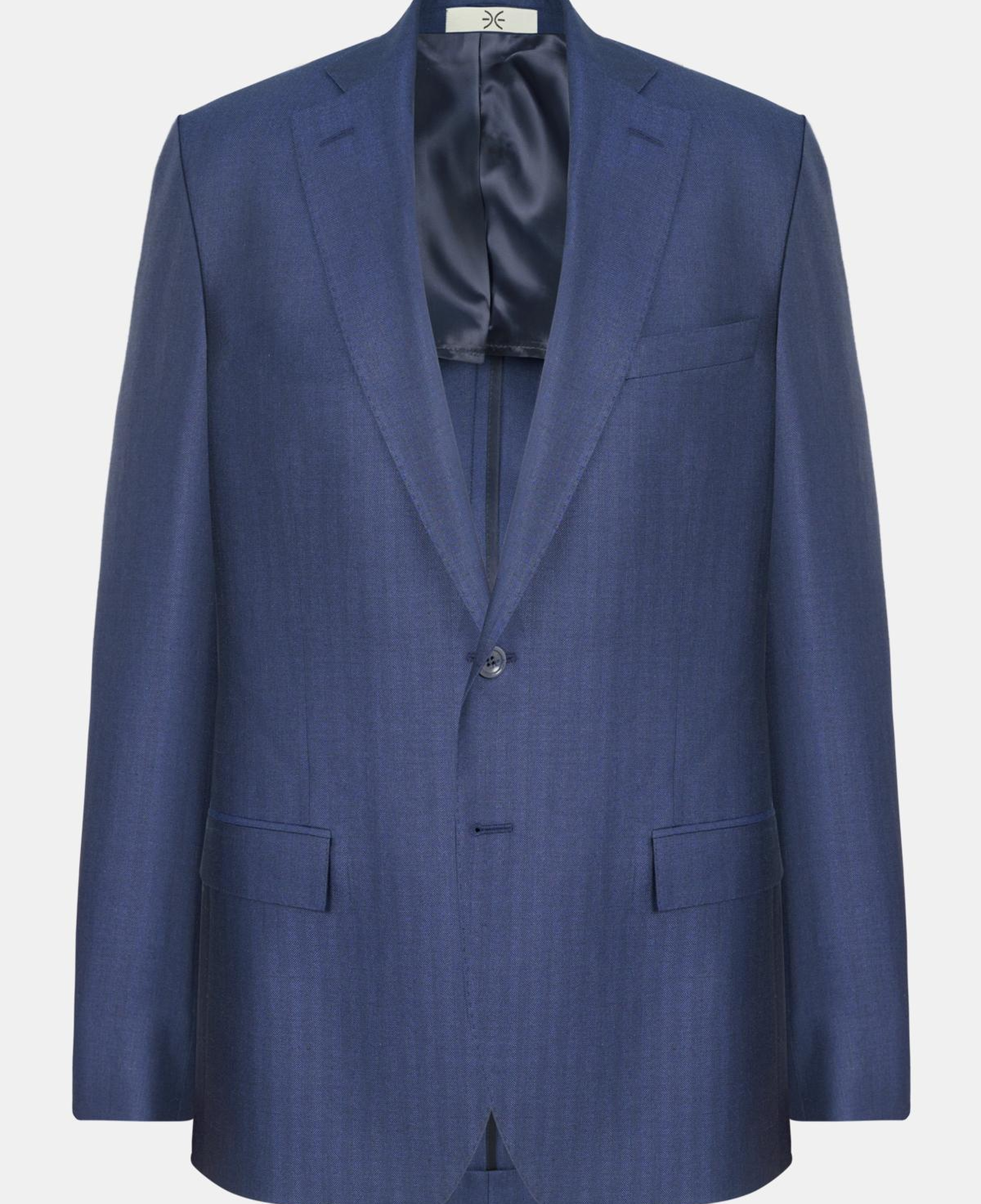 Erkek Lacivert Loro Piana Kumaşıyla Üretilmiş Yün İpek Keten Karışımlı Ceket