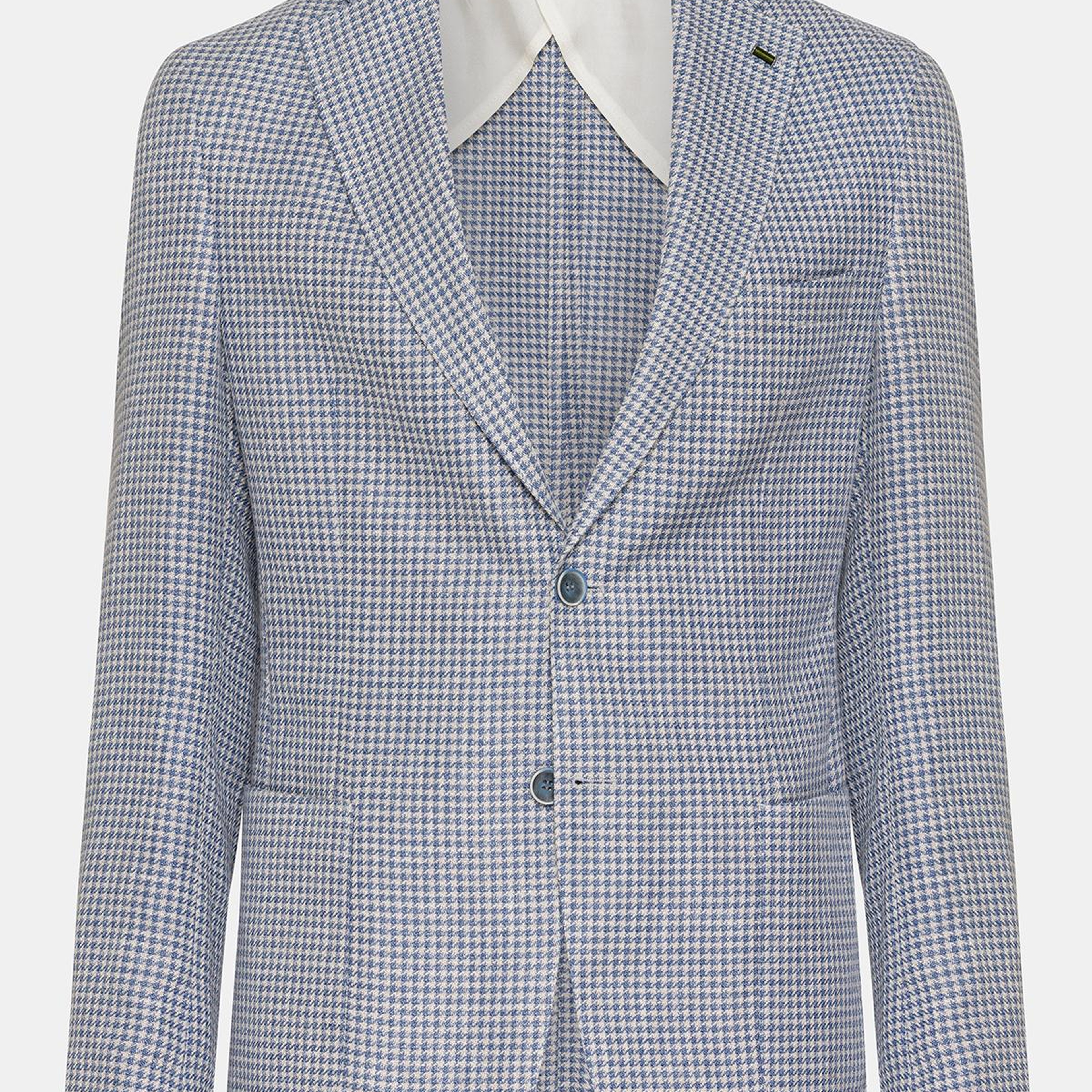 Erkek Mavi Vitale Barberis Keten İpek Karışımlı Casual Ceket