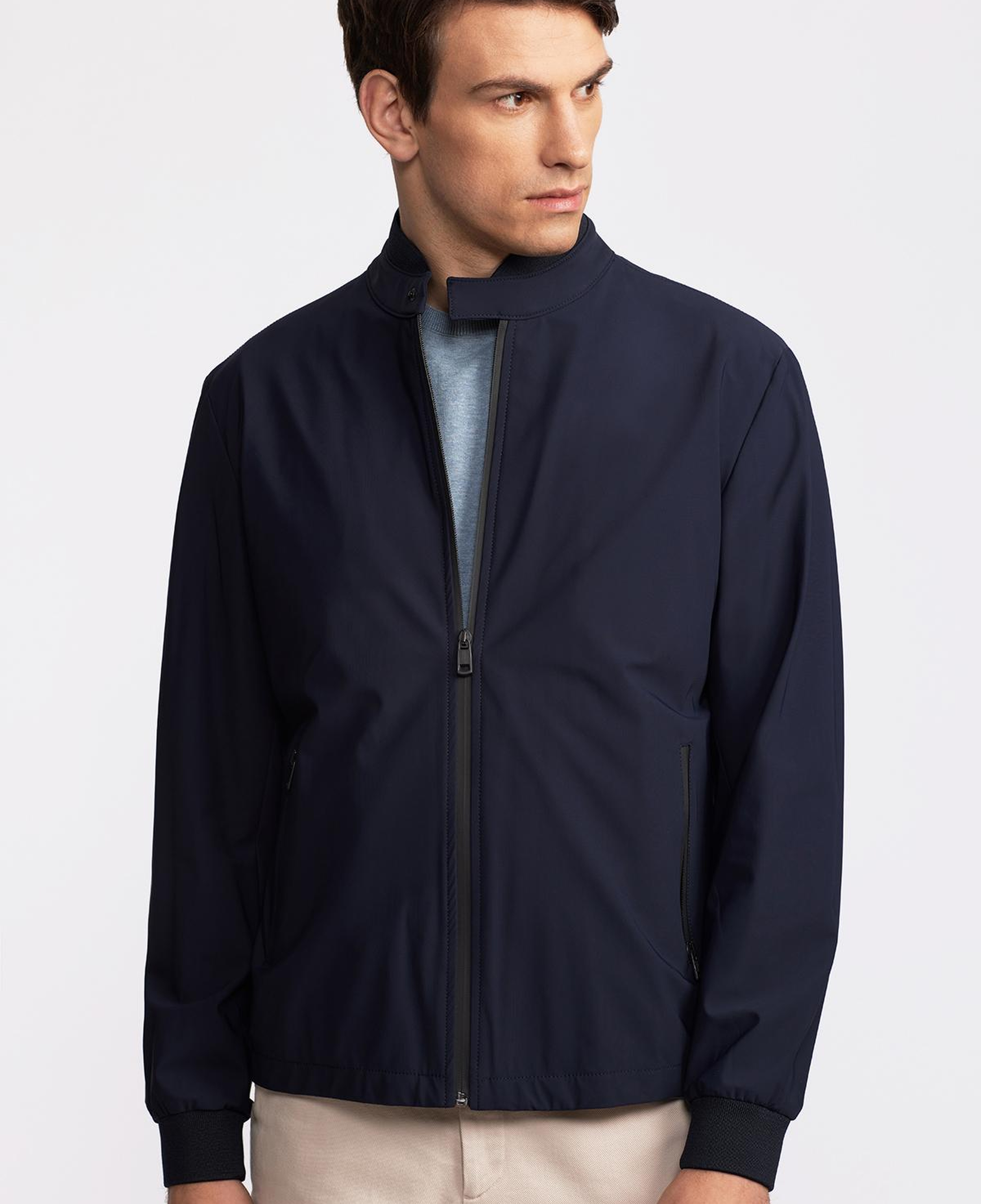 Erkek Lacivert Bomber Ceket