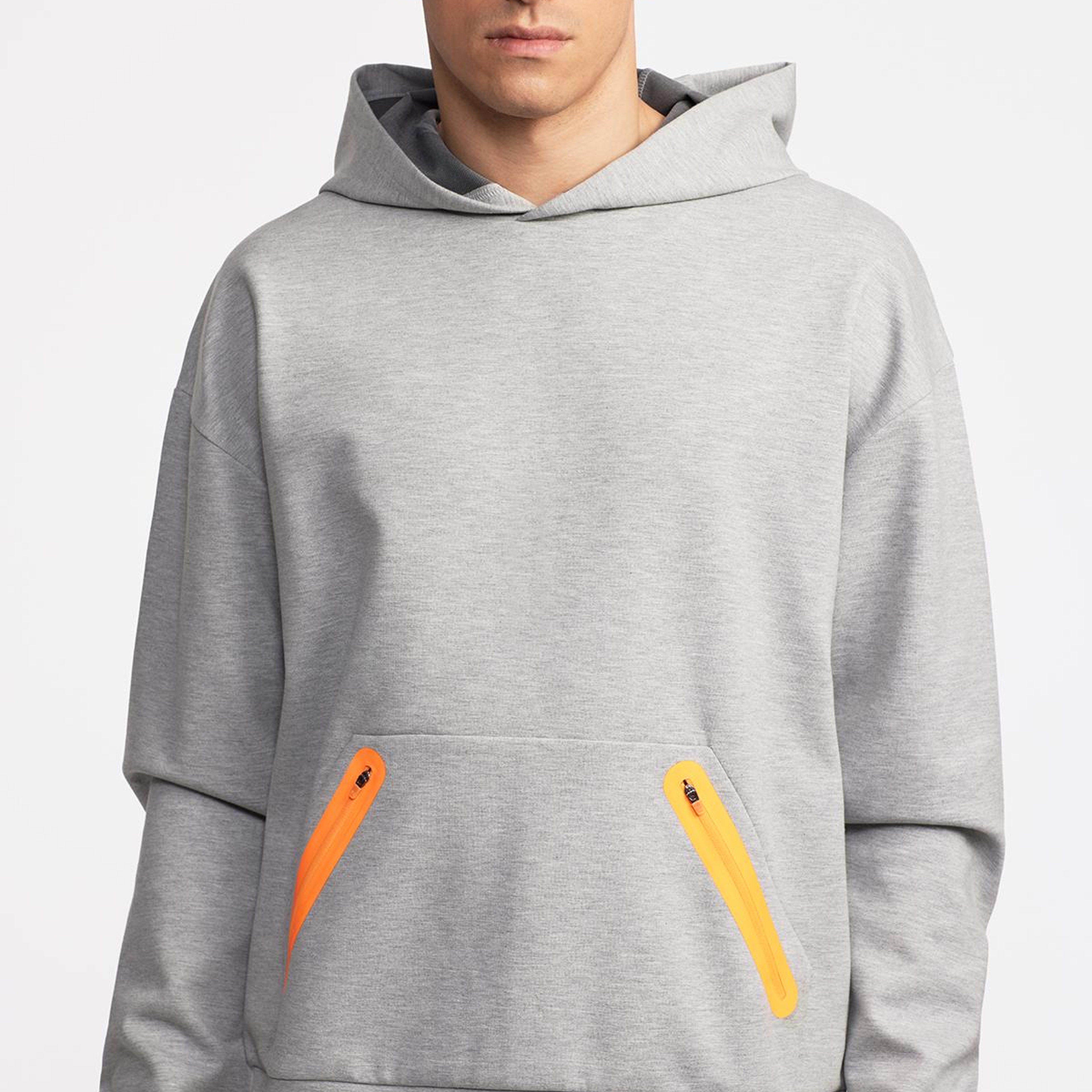 Erkek Gri Activewear Kapüşonlu Sweatshirt