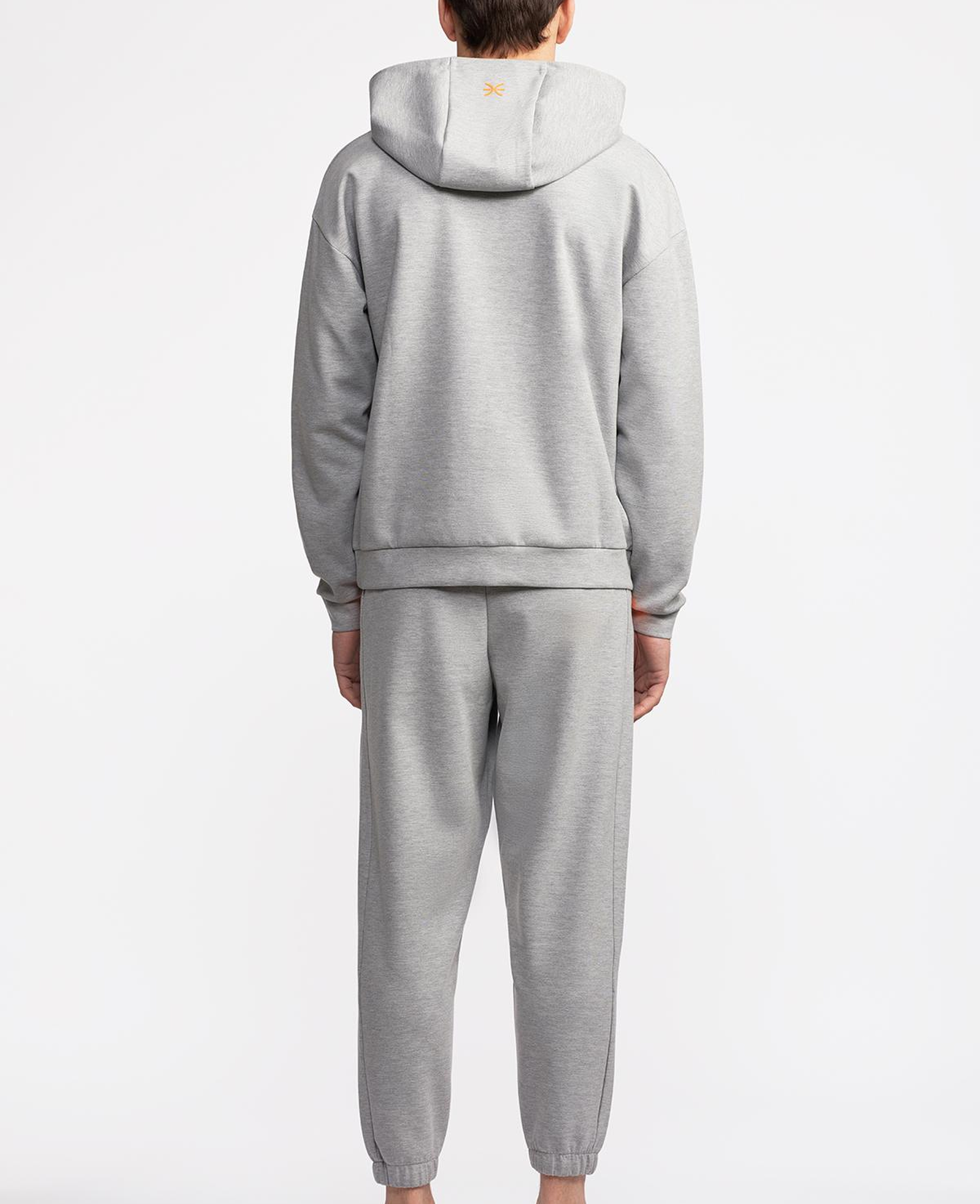 Erkek Gri Activewear Kapüşonlu Sweatshirt