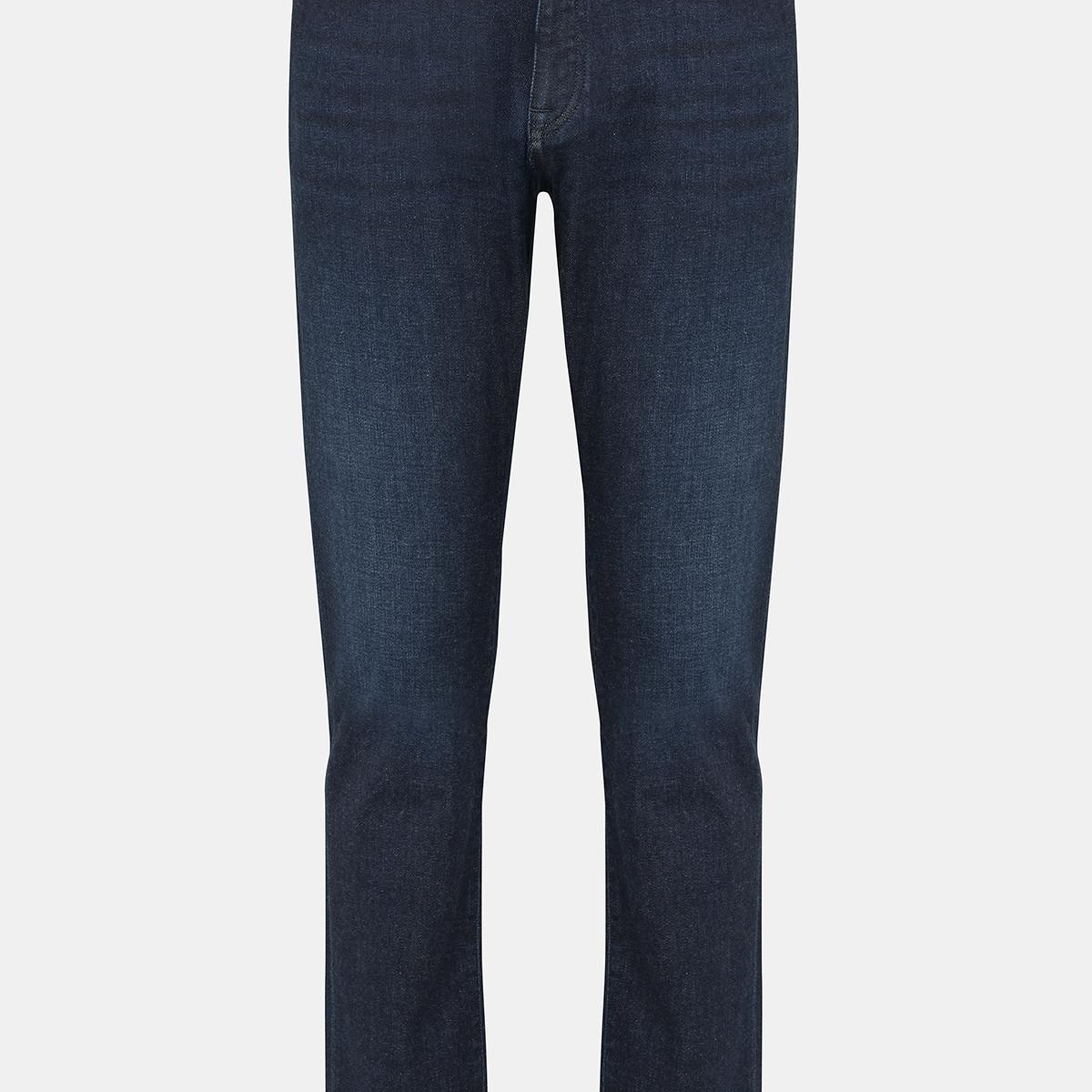 Erkek Mavi Kaşmir Karışımlı Jean Pantolon