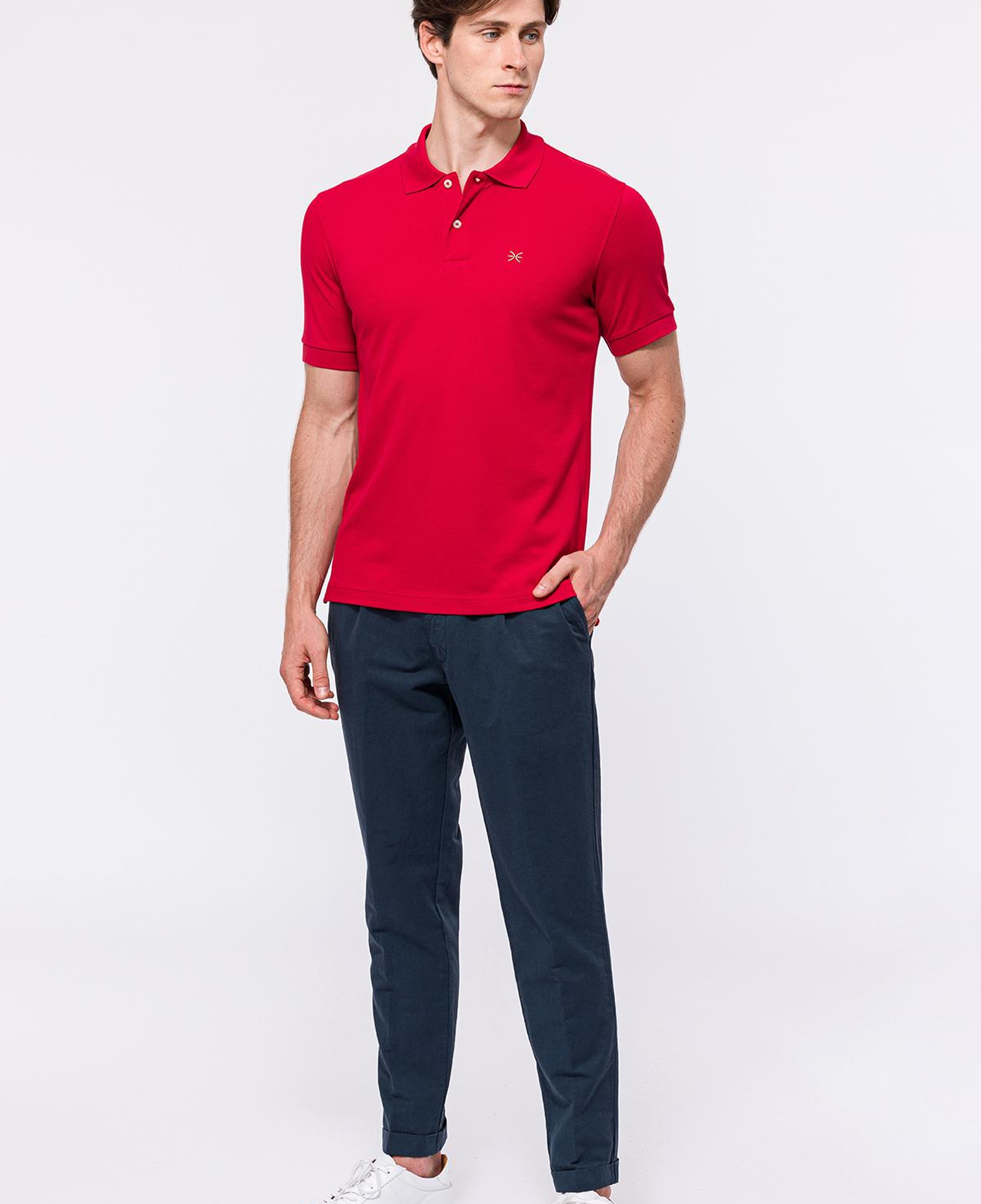 Erkek Kırmızı Kısa Kollu Polo Yaka T-Shirt