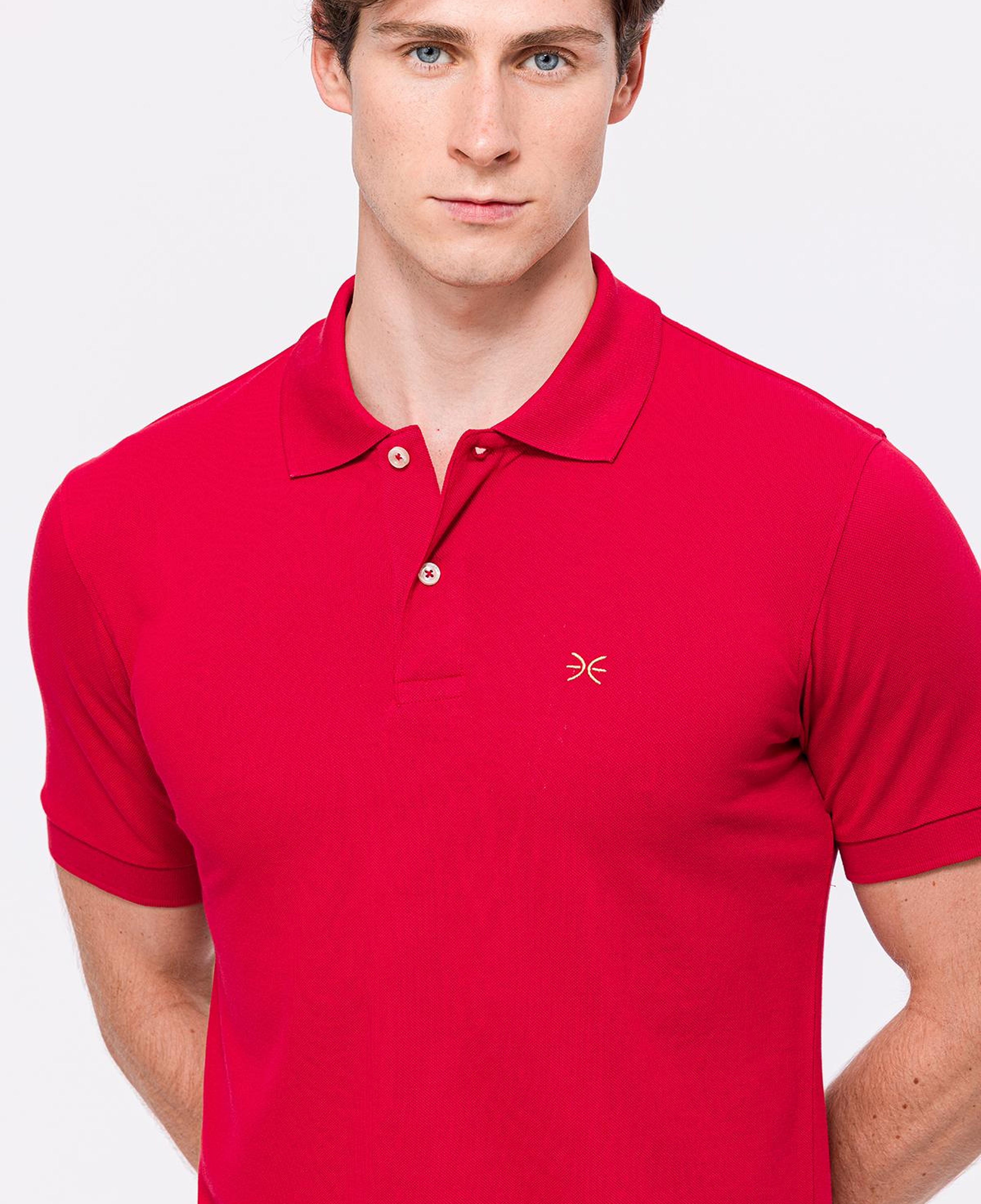 Erkek Kırmızı Kısa Kollu Polo Yaka T-Shirt