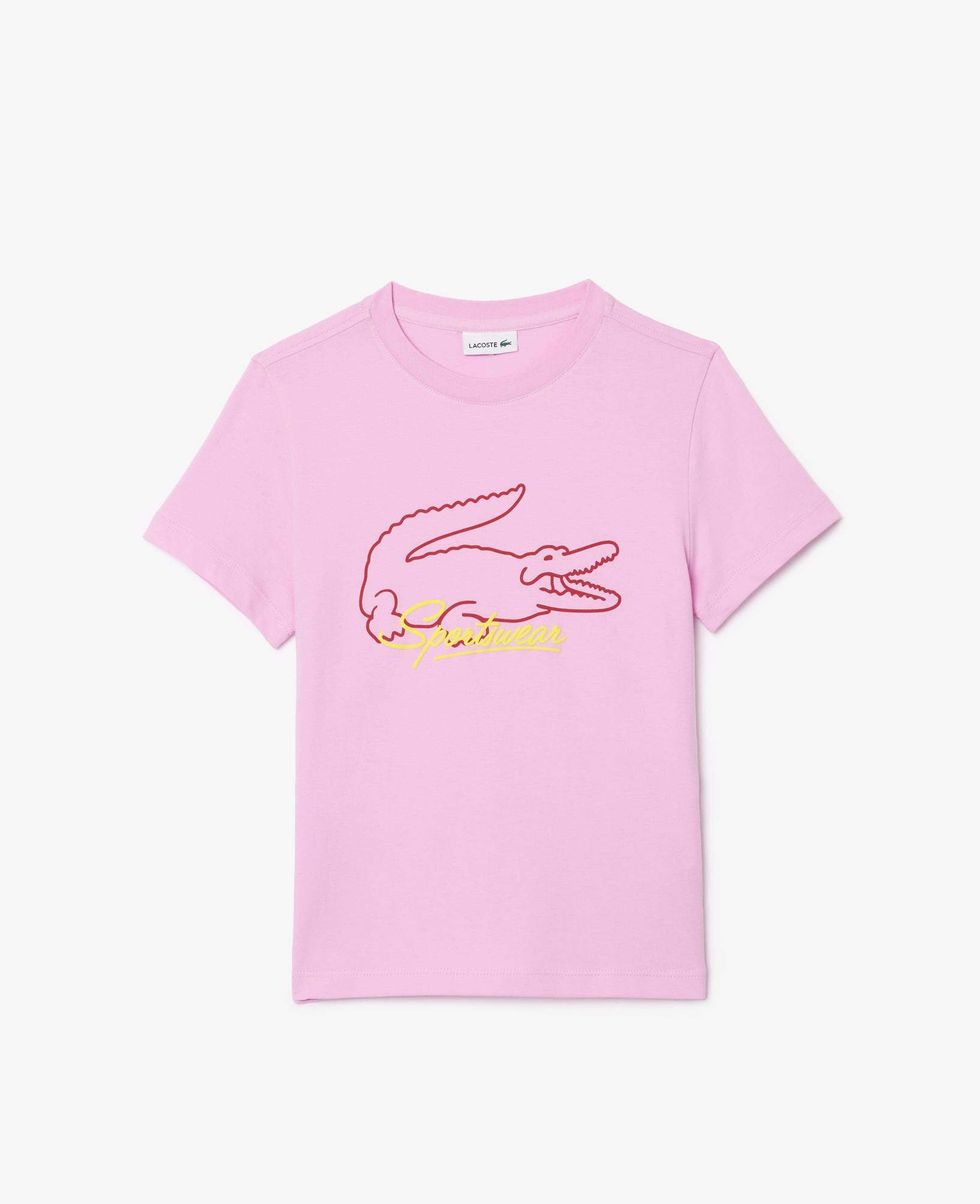 Lacoste Çocuk Bisiklet Yaka Baskılı Pembe T-Shirt