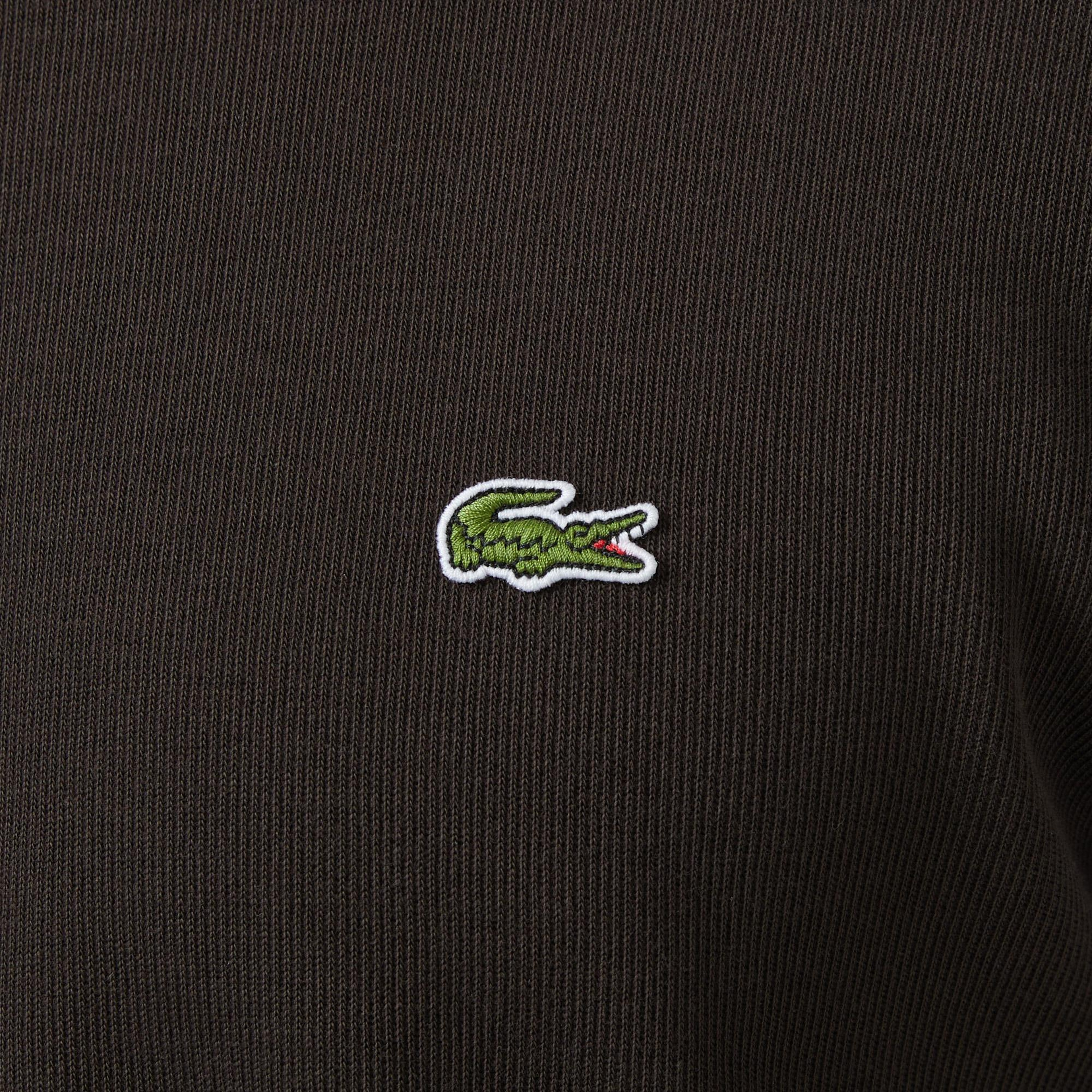 Erkek Regular Fit Uzun Kollu Bisiklet Yaka Kahverengi T-Shirt