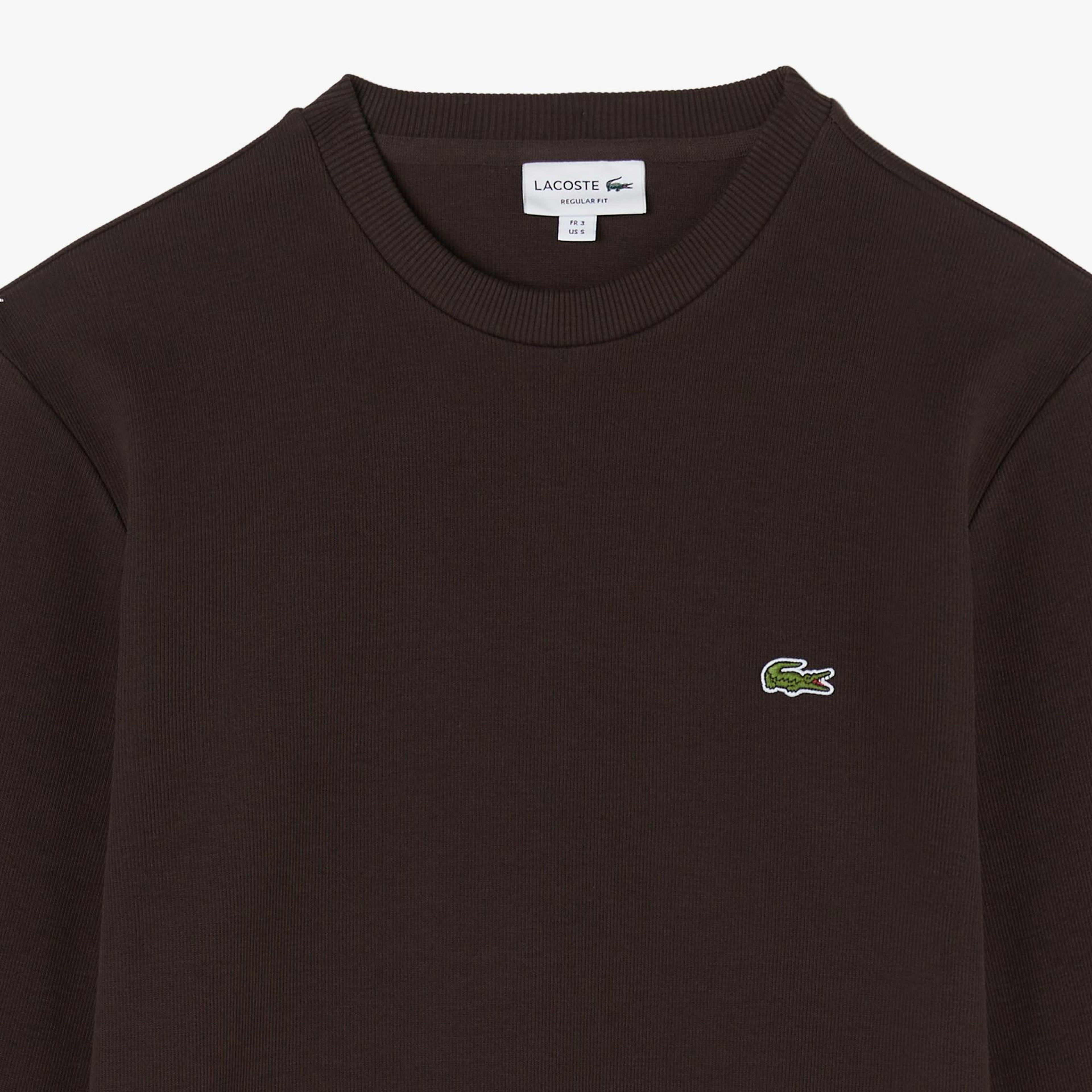 Erkek Regular Fit Uzun Kollu Bisiklet Yaka Kahverengi T-Shirt